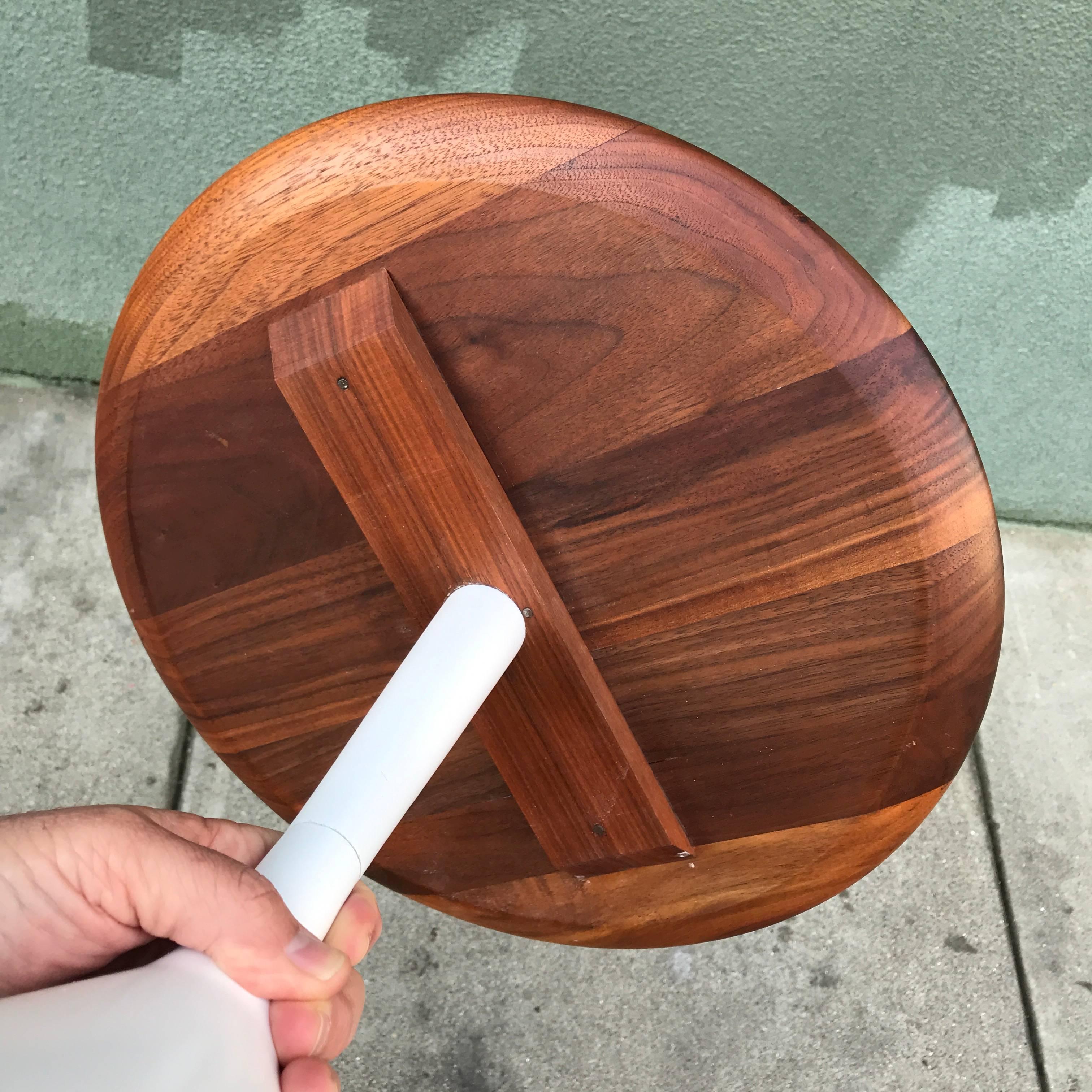 American Petite Walnut Modernist Side Table