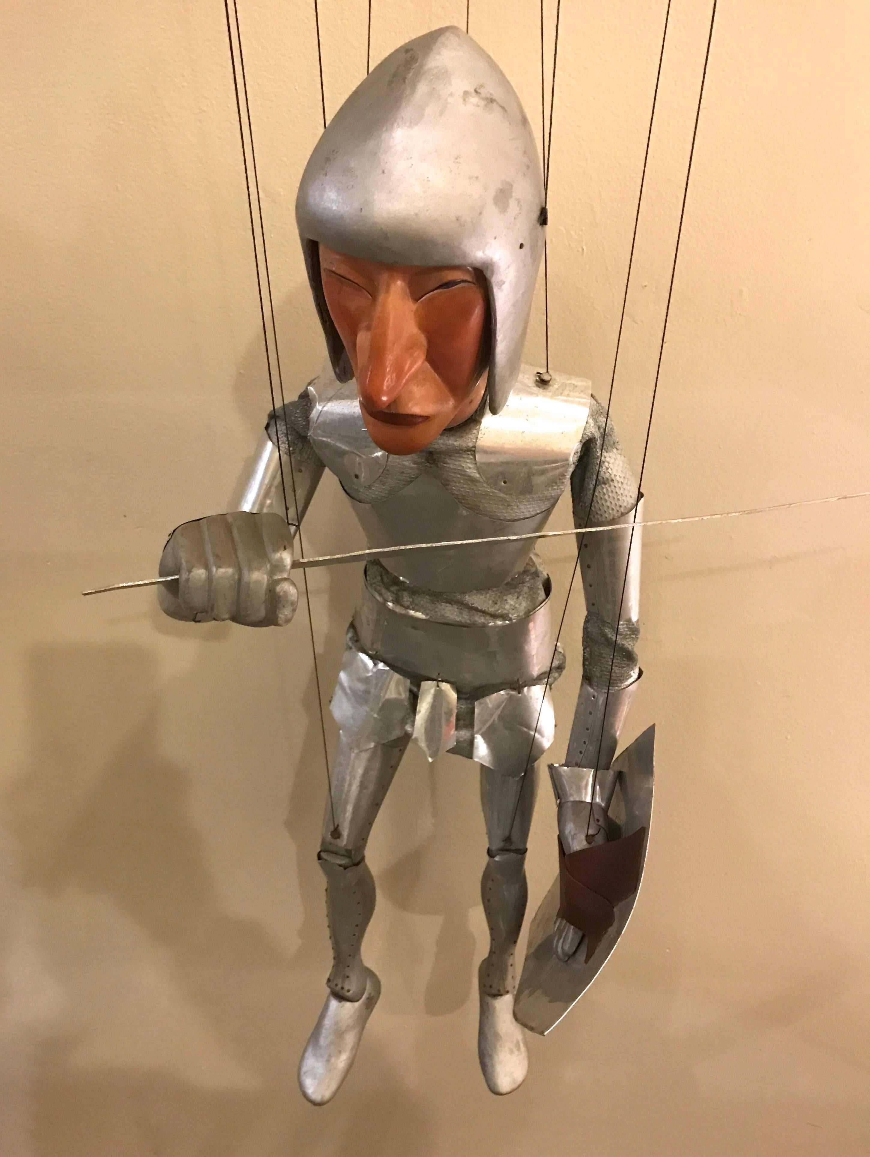 1960s Artists Crafted Medieval Knight Puppet by Stan Felman In Good Condition In San Francisco, CA