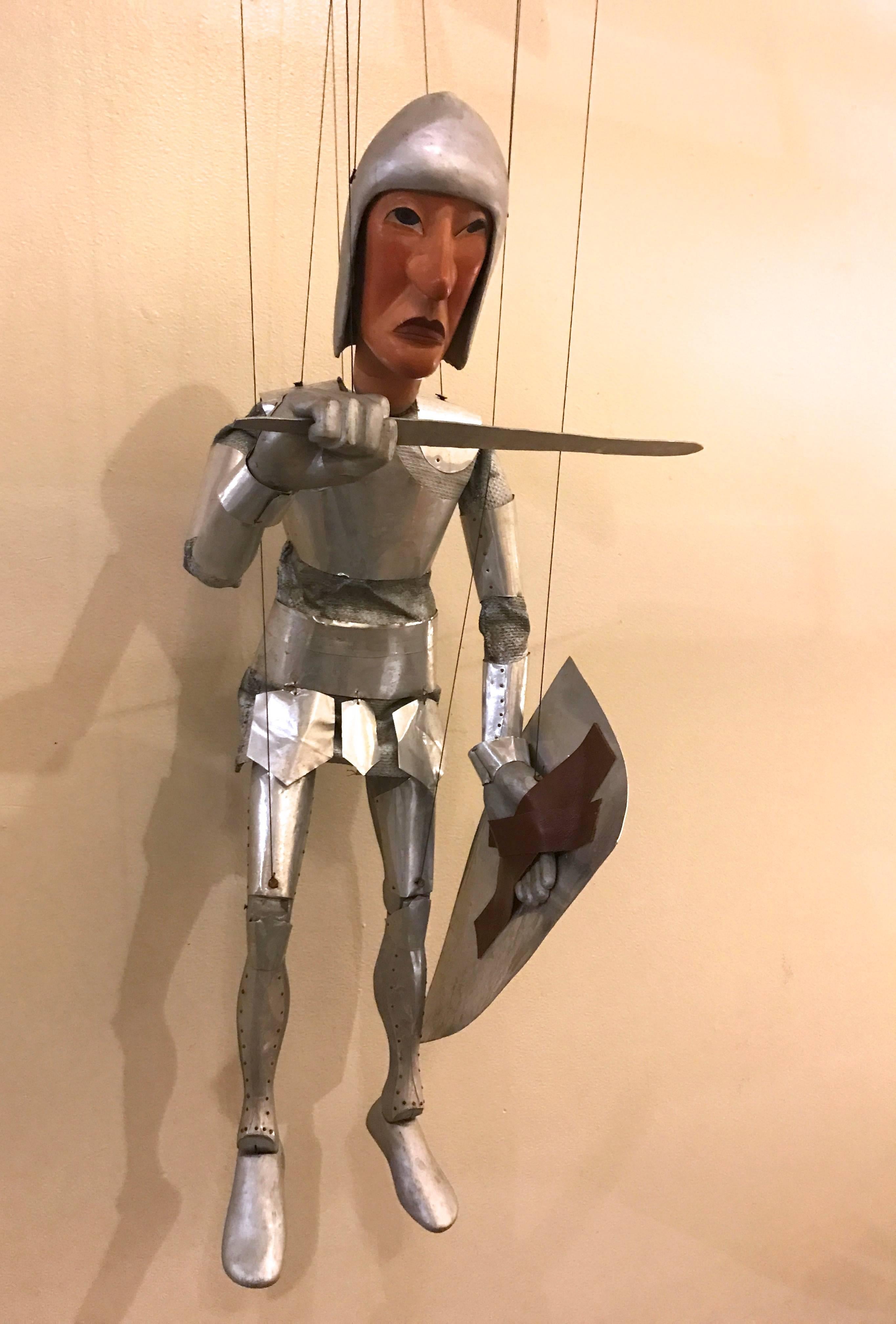 Mid-20th Century 1960s Artists Crafted Medieval Knight Puppet by Stan Felman