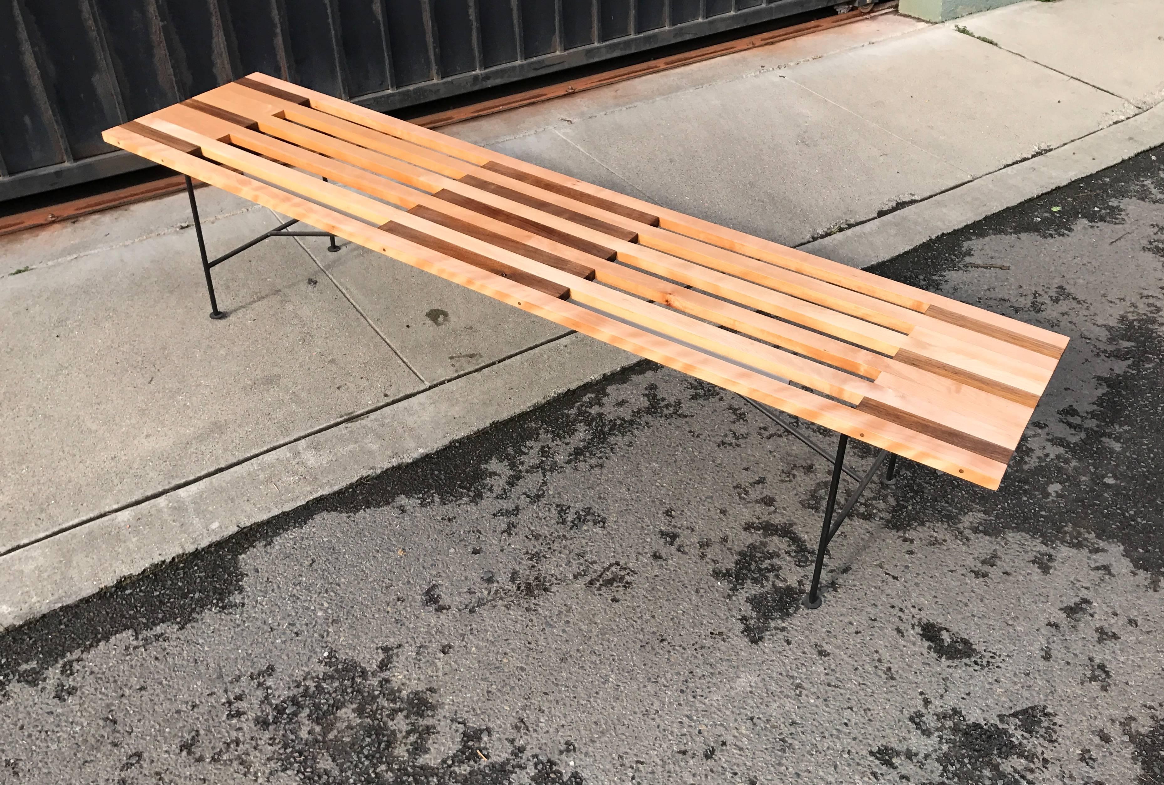 Welded Custom Slat Bench or Coffee Table For Sale