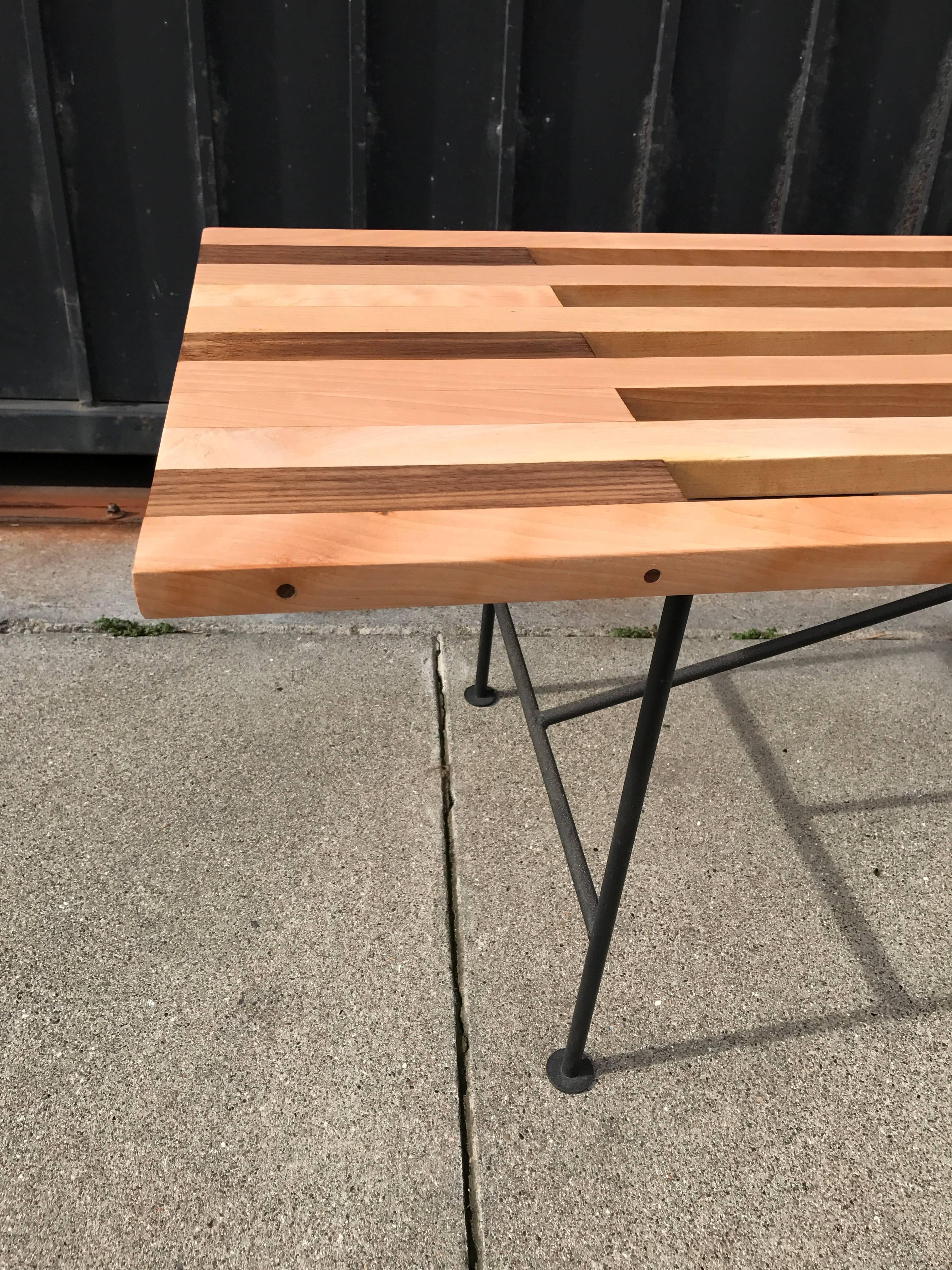 Custom Slat Bench or Coffee Table In Excellent Condition For Sale In San Francisco, CA