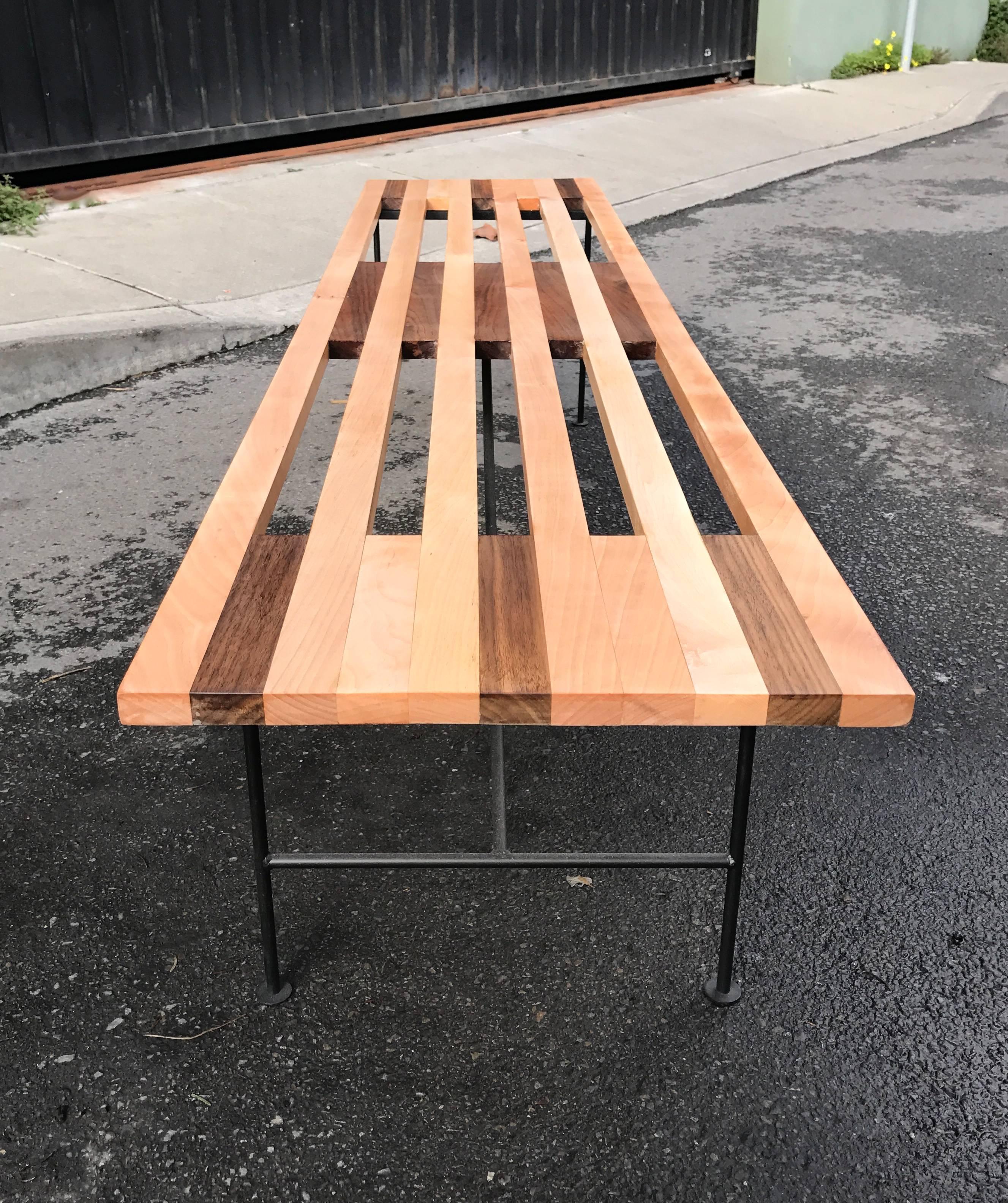 Contemporary Custom Slat Bench or Coffee Table For Sale