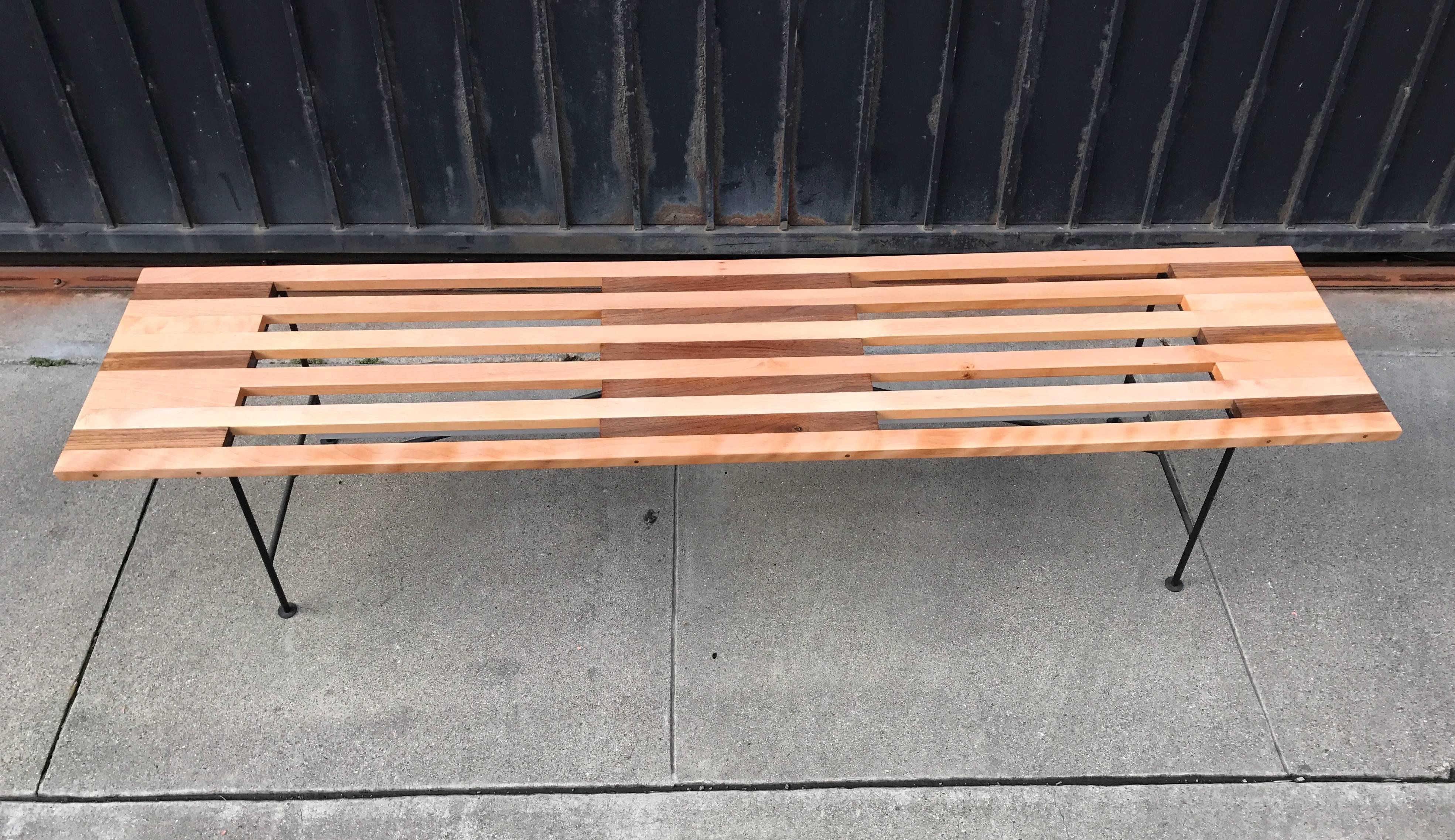 Custom Slat Bench or Coffee Table For Sale 1