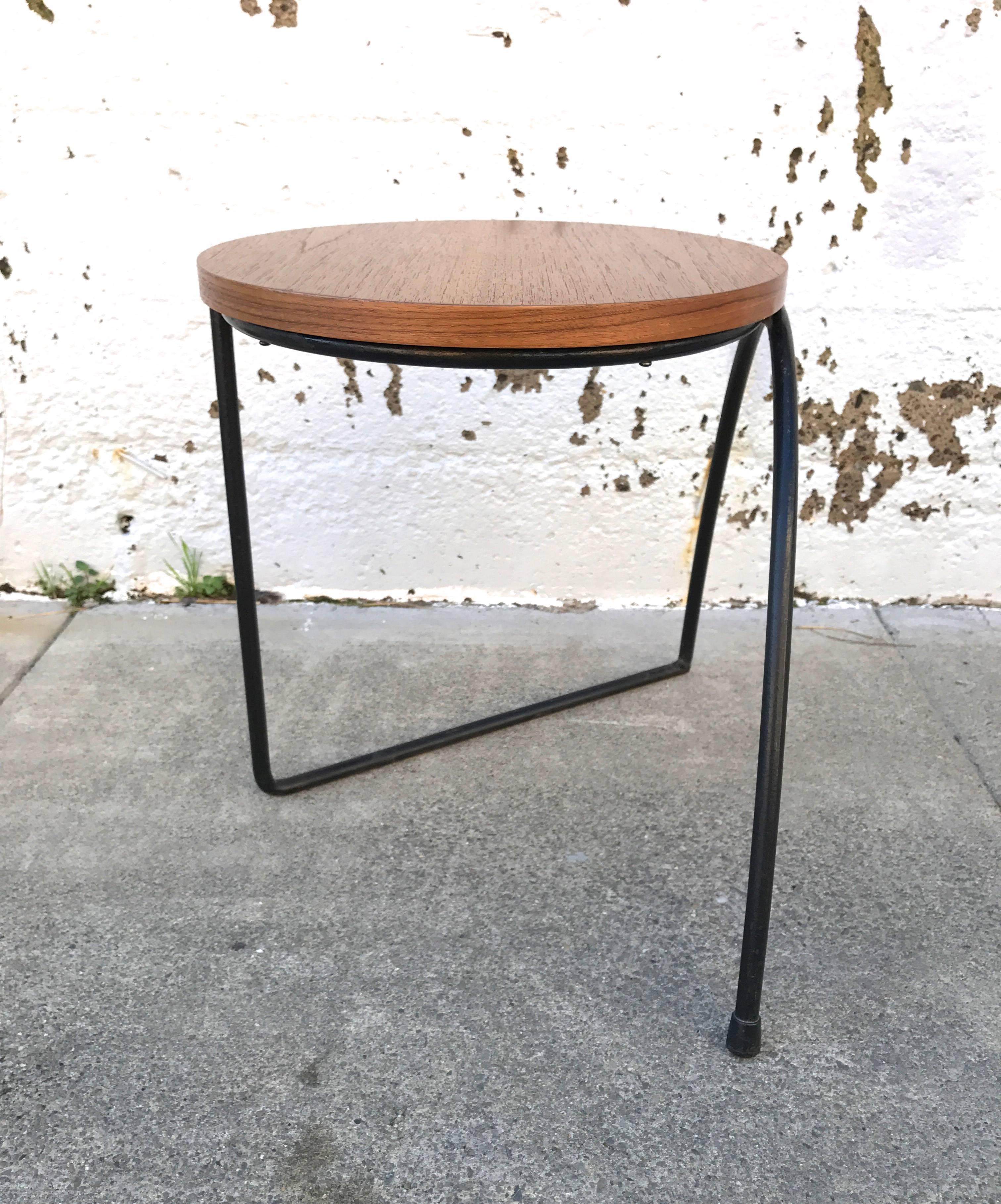 Iron Californian Modernist  Side Table/Stool