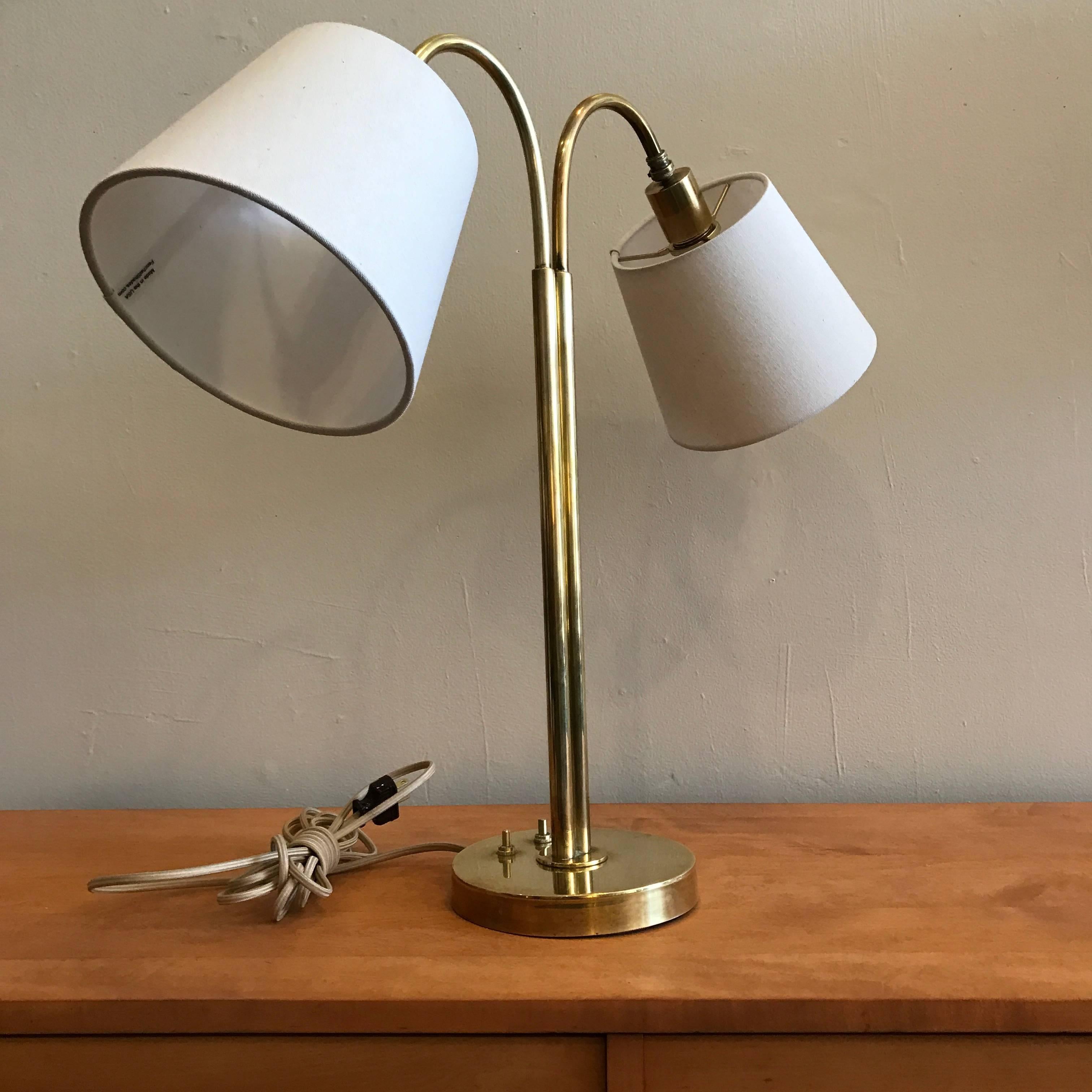 North American Handmade Brass Table Lamp by Norman Grag California Design For Sale