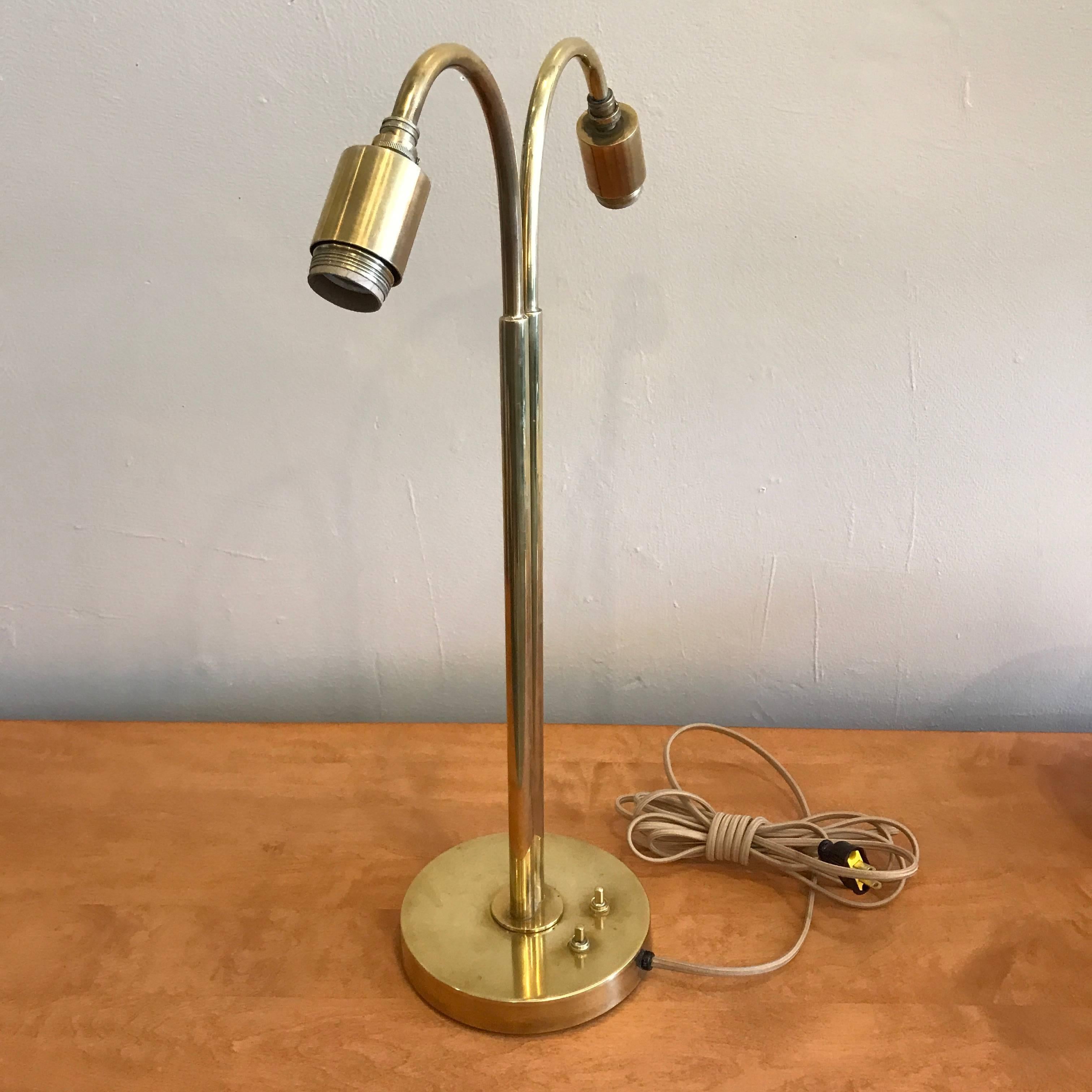 Handmade Brass Table Lamp by Norman Grag California Design In Good Condition For Sale In San Francisco, CA