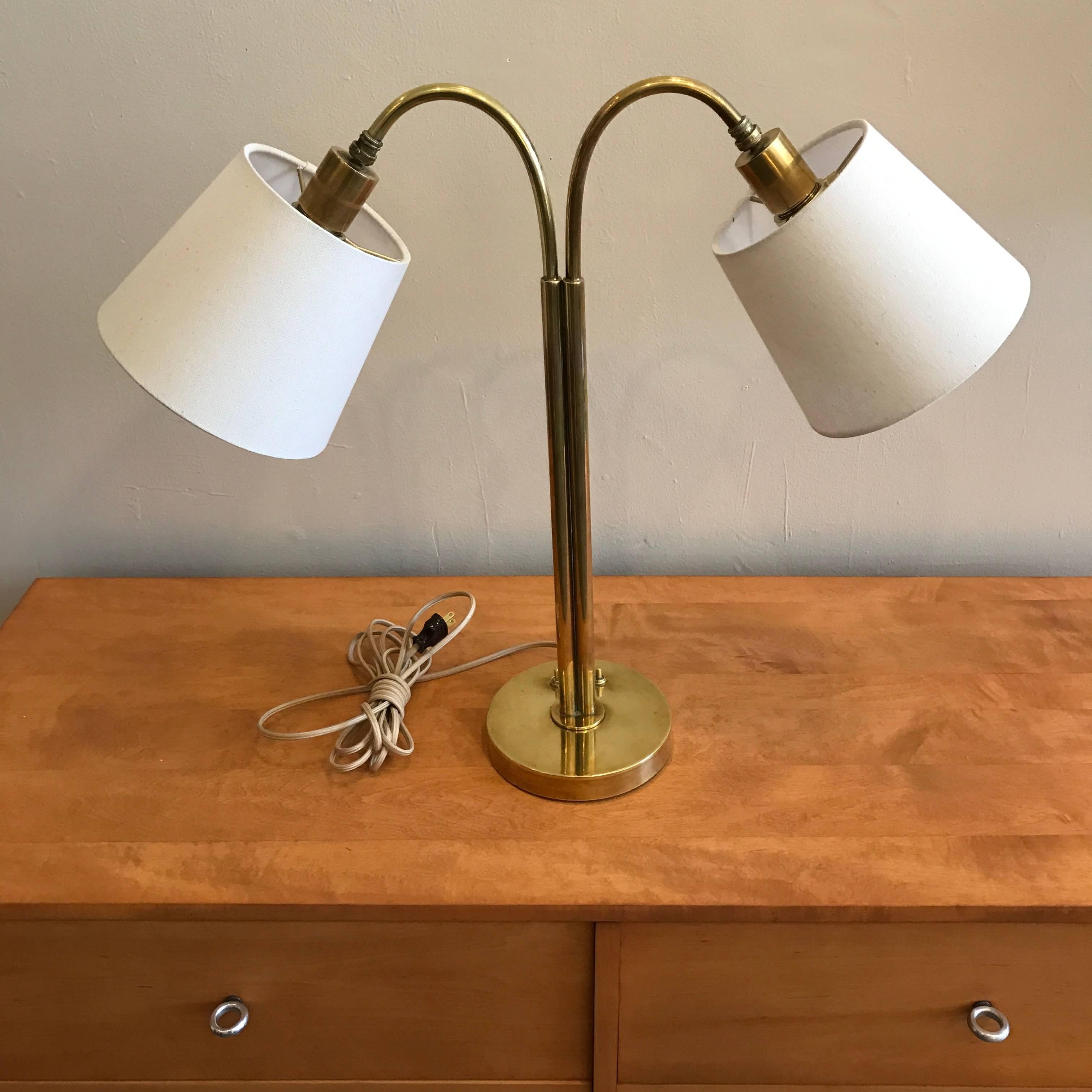Mid-Century Modern Handmade Brass Table Lamp by Norman Grag California Design For Sale