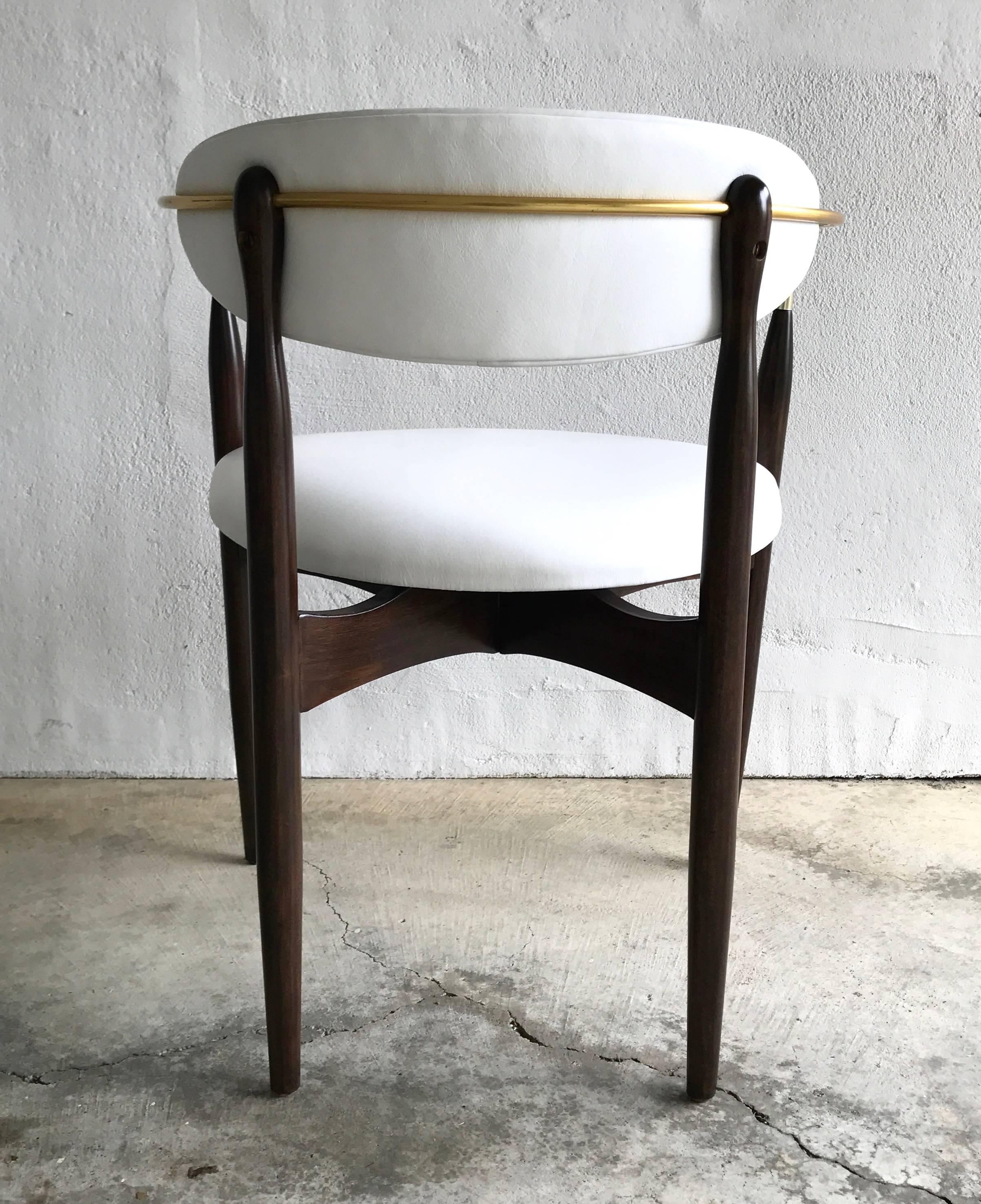 Mid-20th Century Dan Johnson Armchair for Selig in White Leather