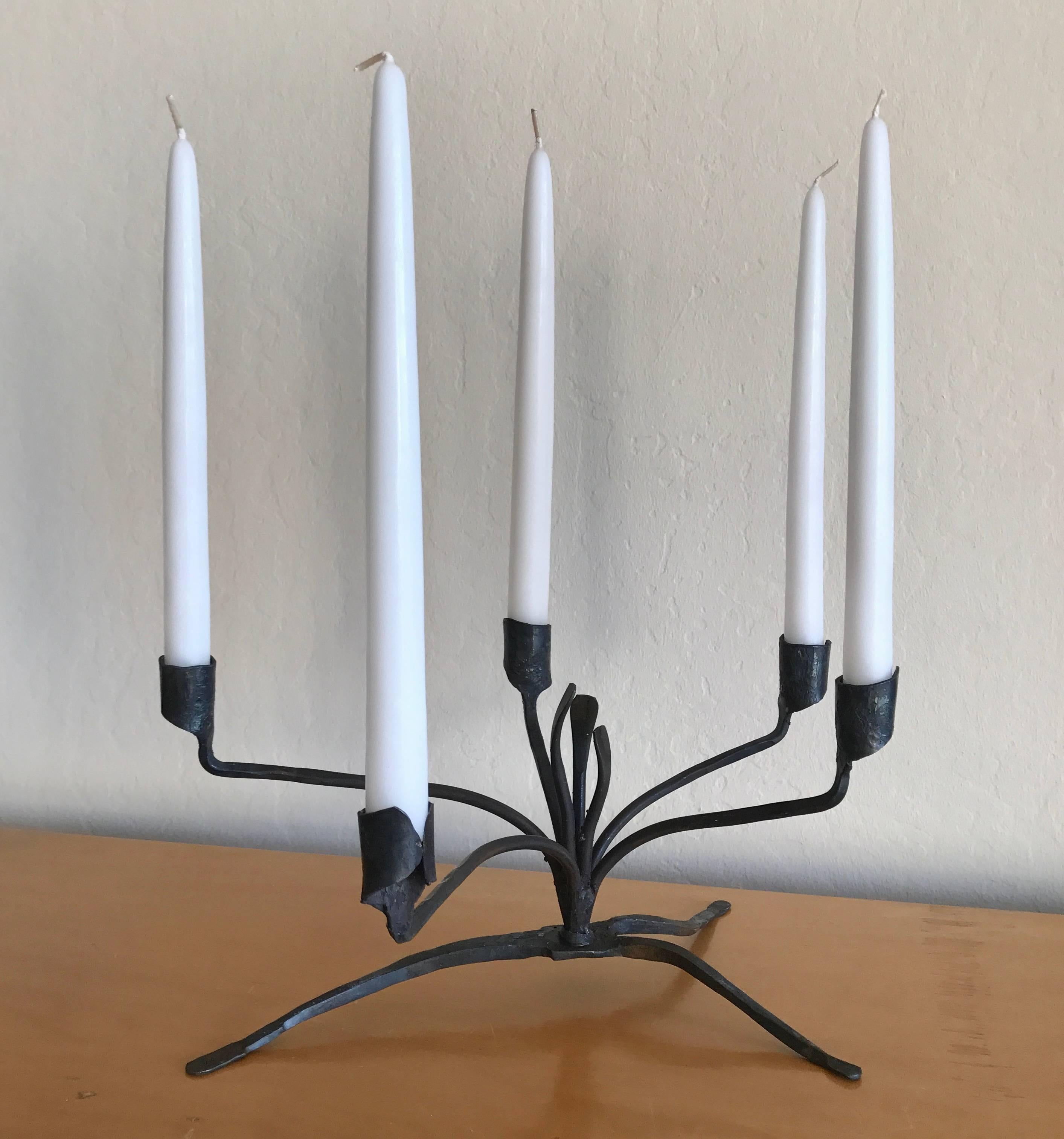 C. Carl Jennings California Blacksmith Artist Table Candelabra 1