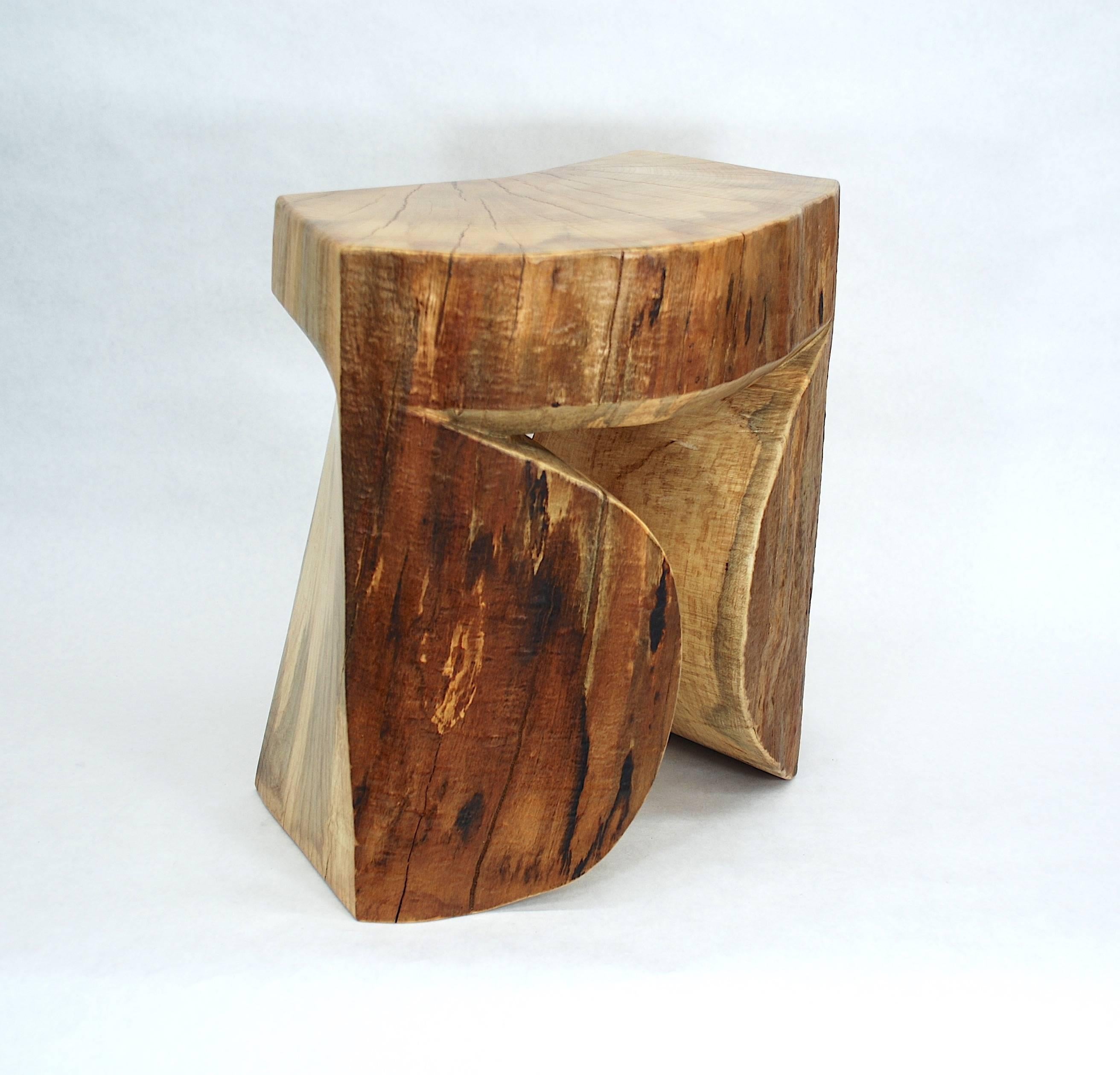 Stunning wood stool designed by Rick Yoshimoto, executed in sugar maple. 

Rick Yoshimoto creates artworks in three mediums: wood, ceramics, and painting. He began working with wood after he moved to Inverness, CA in 1978. That year, he became an