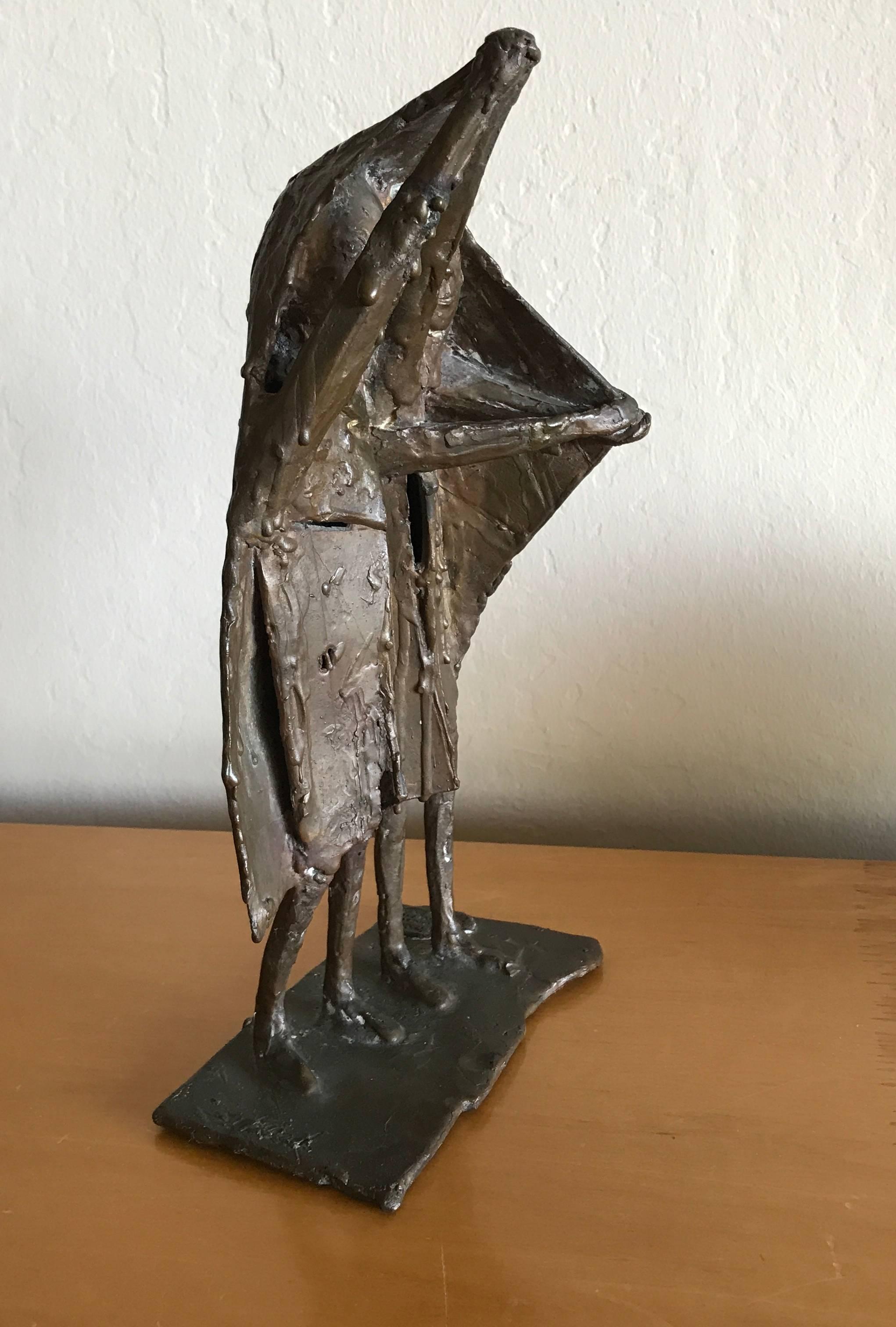 Late 20th Century Bay Area Bronze Surrealist / Brutalist Figurative Sculpture