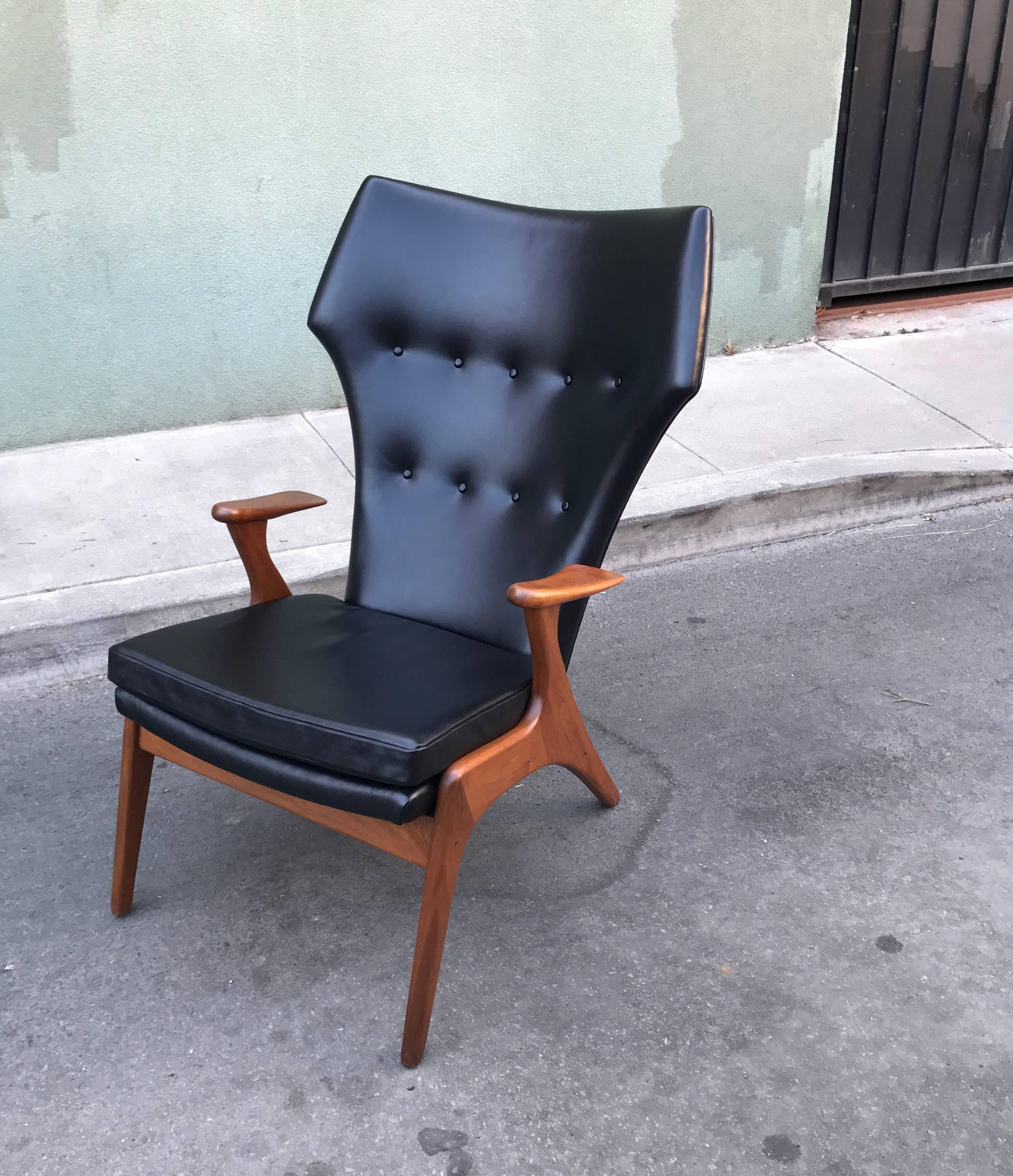Kurt Ostervig Wingback Leather Lounge Chair For Sale 3