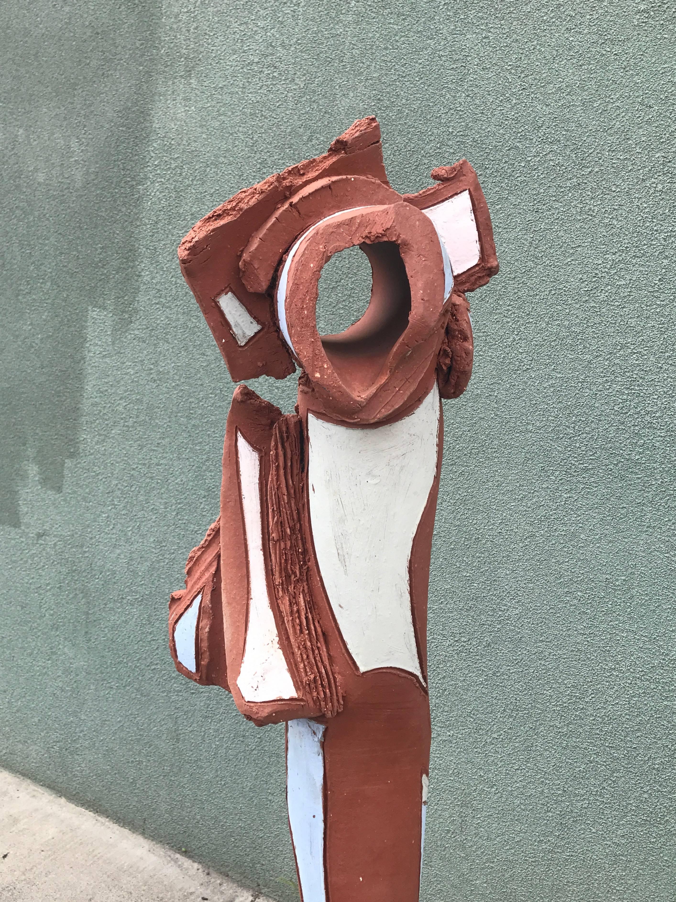 Bay Area Large Glazed Ceramic Abstract or Brutalist TOTEM Sculpture #2 In Excellent Condition For Sale In San Francisco, CA
