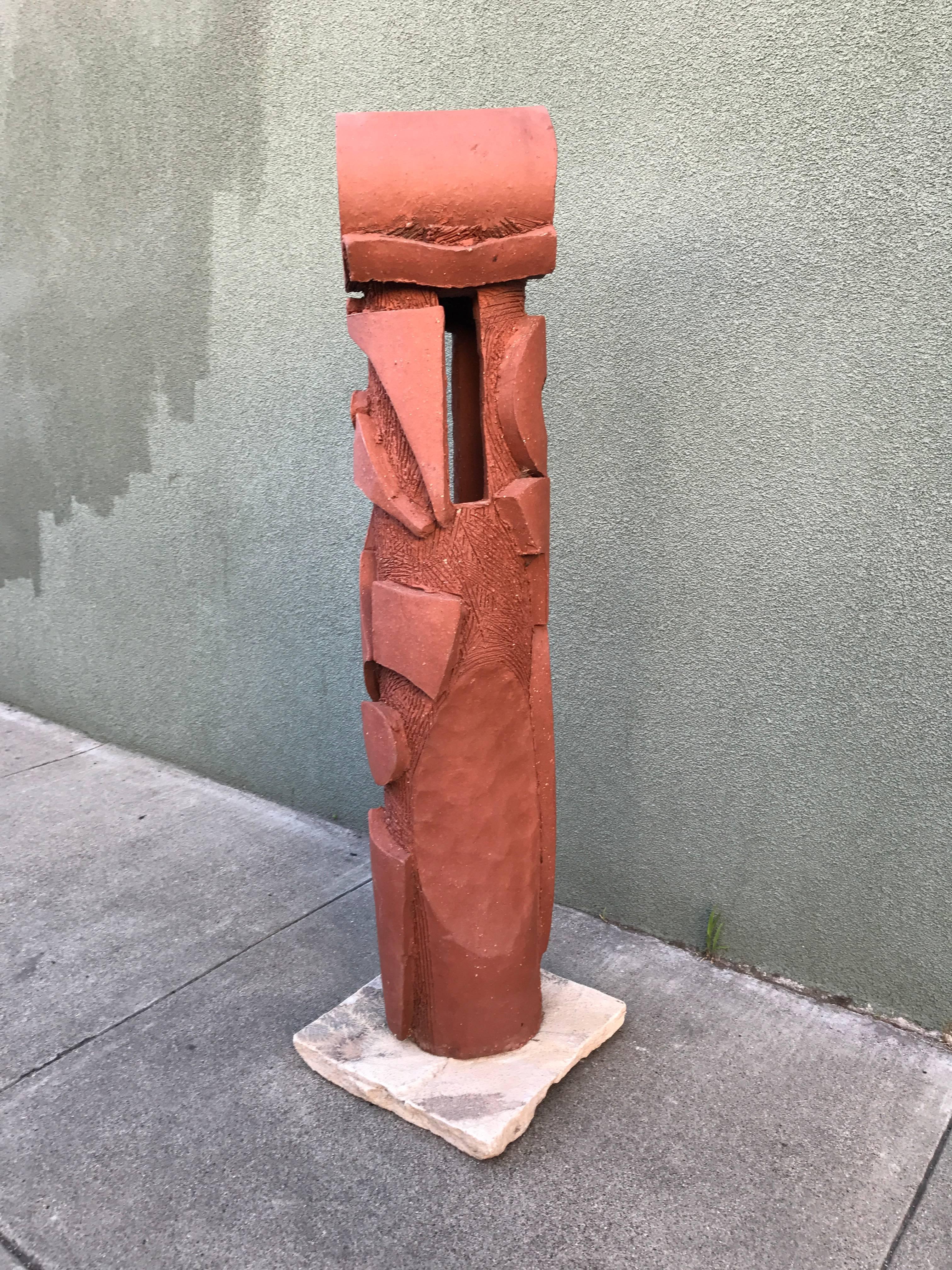American Large 1970s, Bay Area Ceramic Abstract or Bruttalist Sculpture TOTEM #1