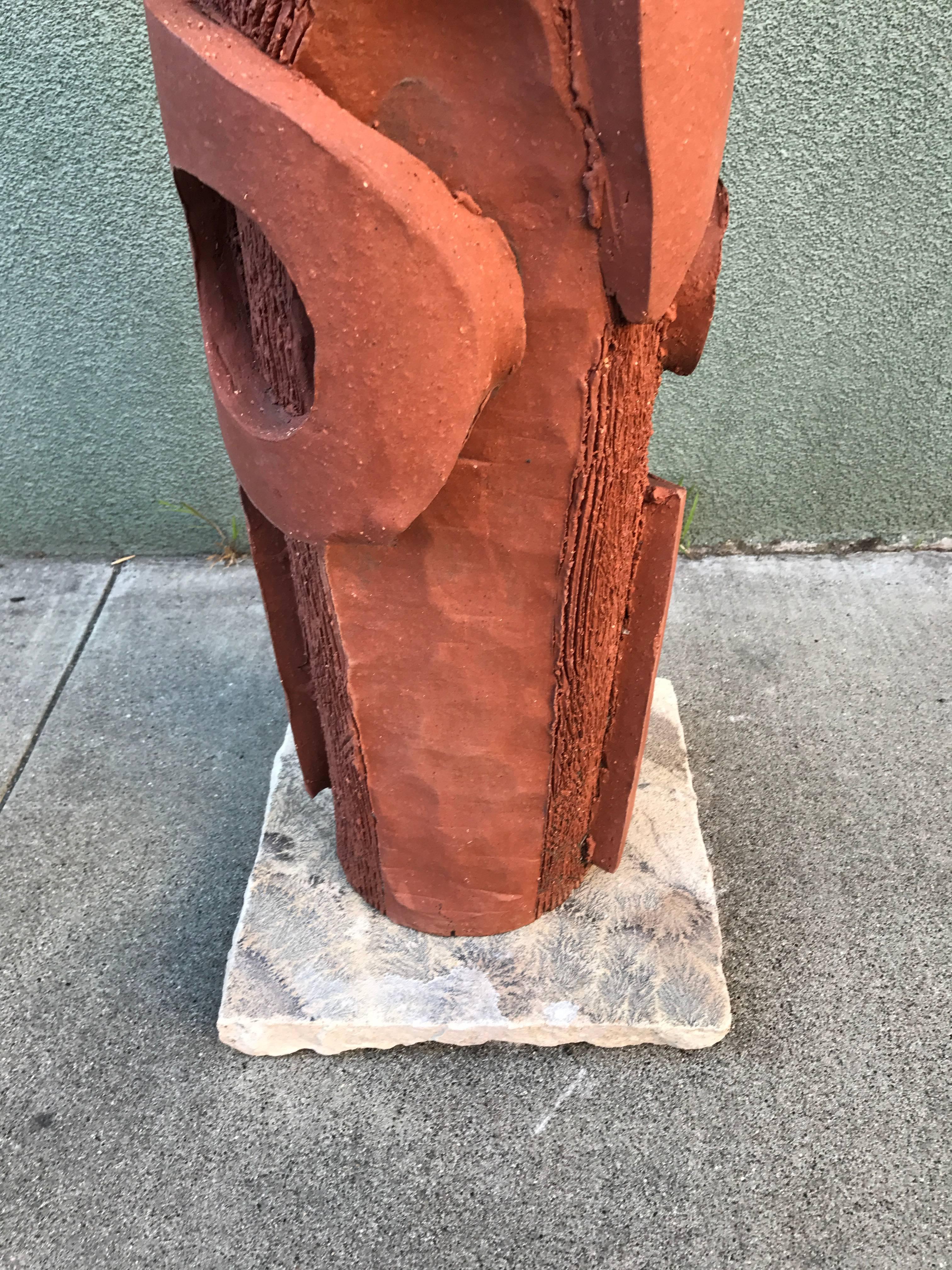 Large 1970s, Bay Area Ceramic Abstract or Bruttalist Sculpture TOTEM #1 2