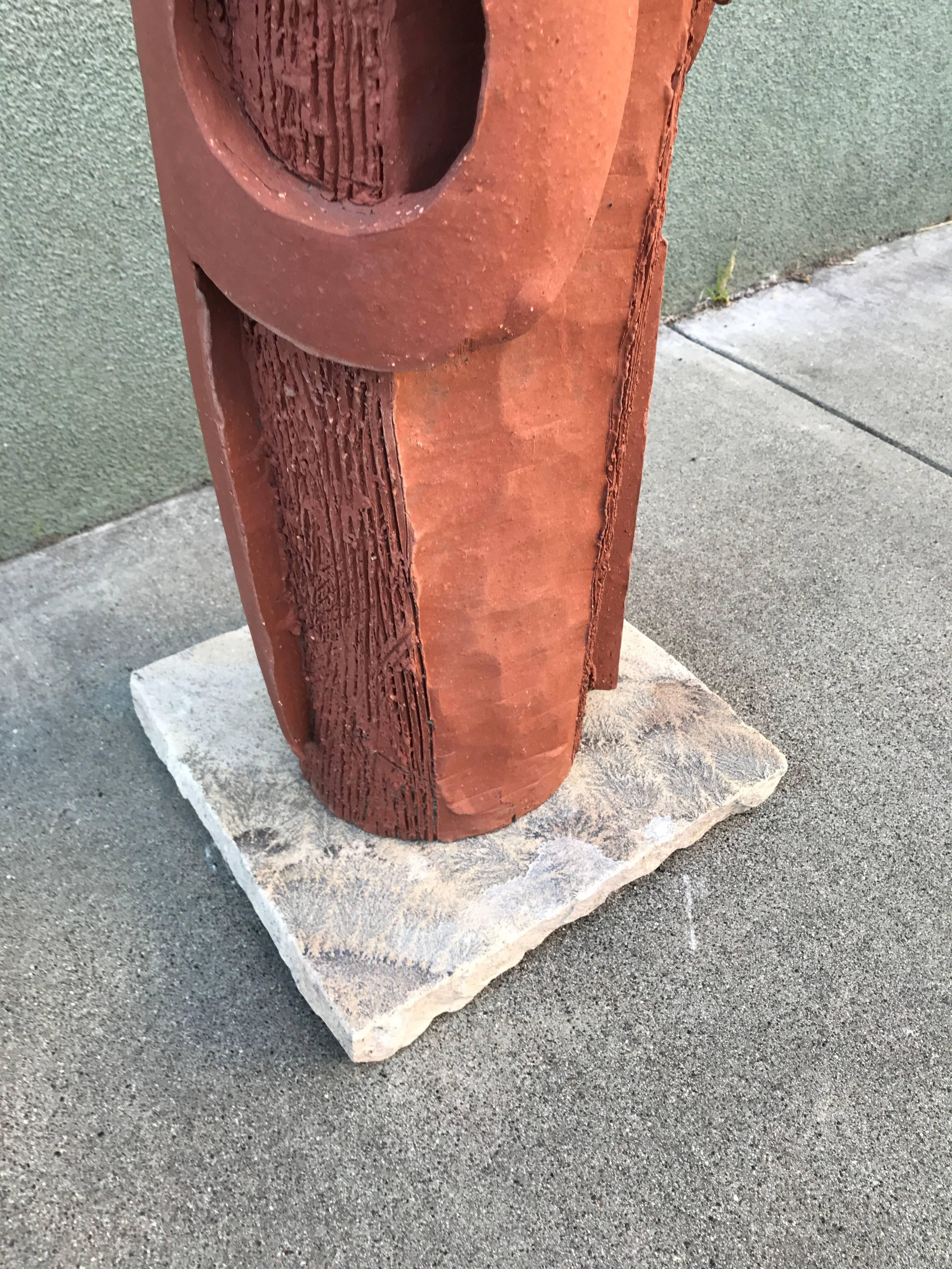 Large 1970s, Bay Area Ceramic Abstract or Bruttalist Sculpture TOTEM #1 1