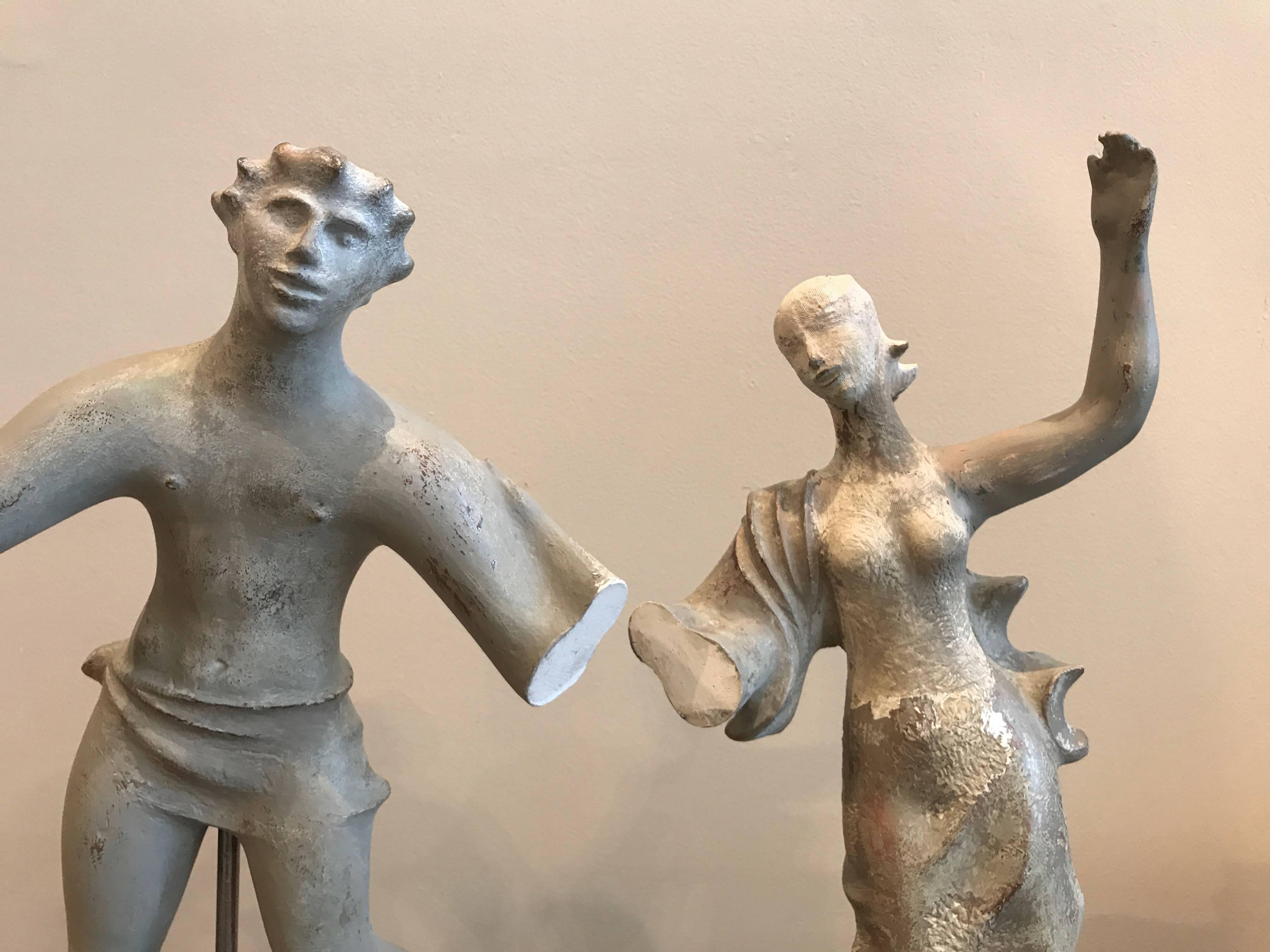 Hand-Carved 1930s Sculpture / Maquette Dancers, 1939 San Francisco Worlds Fair For Sale