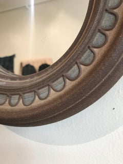 1960s Danish Modern Round Ceramic Mirror