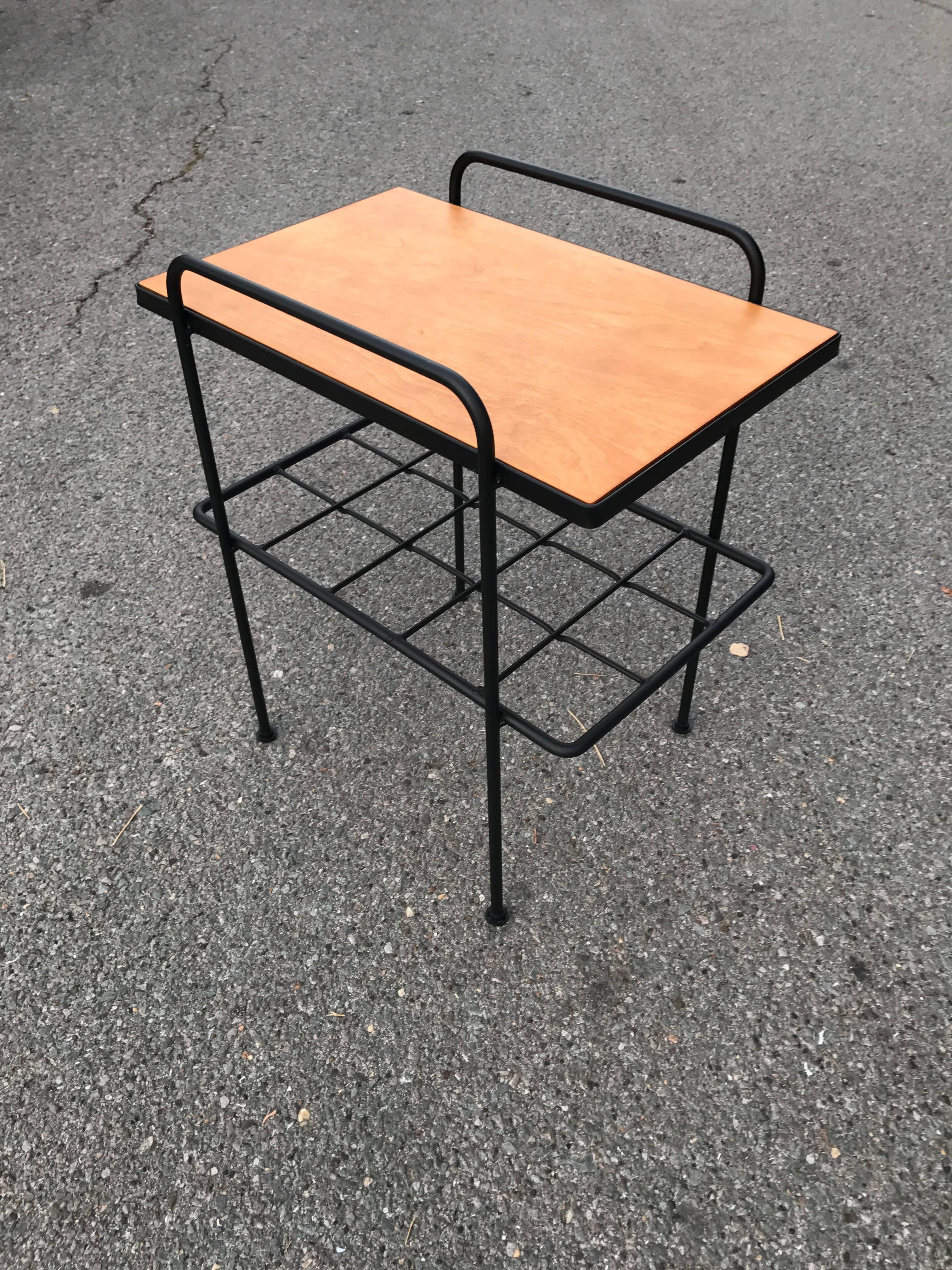 Inco Iron and Birch Side Table 1950s, California Design For Sale 1