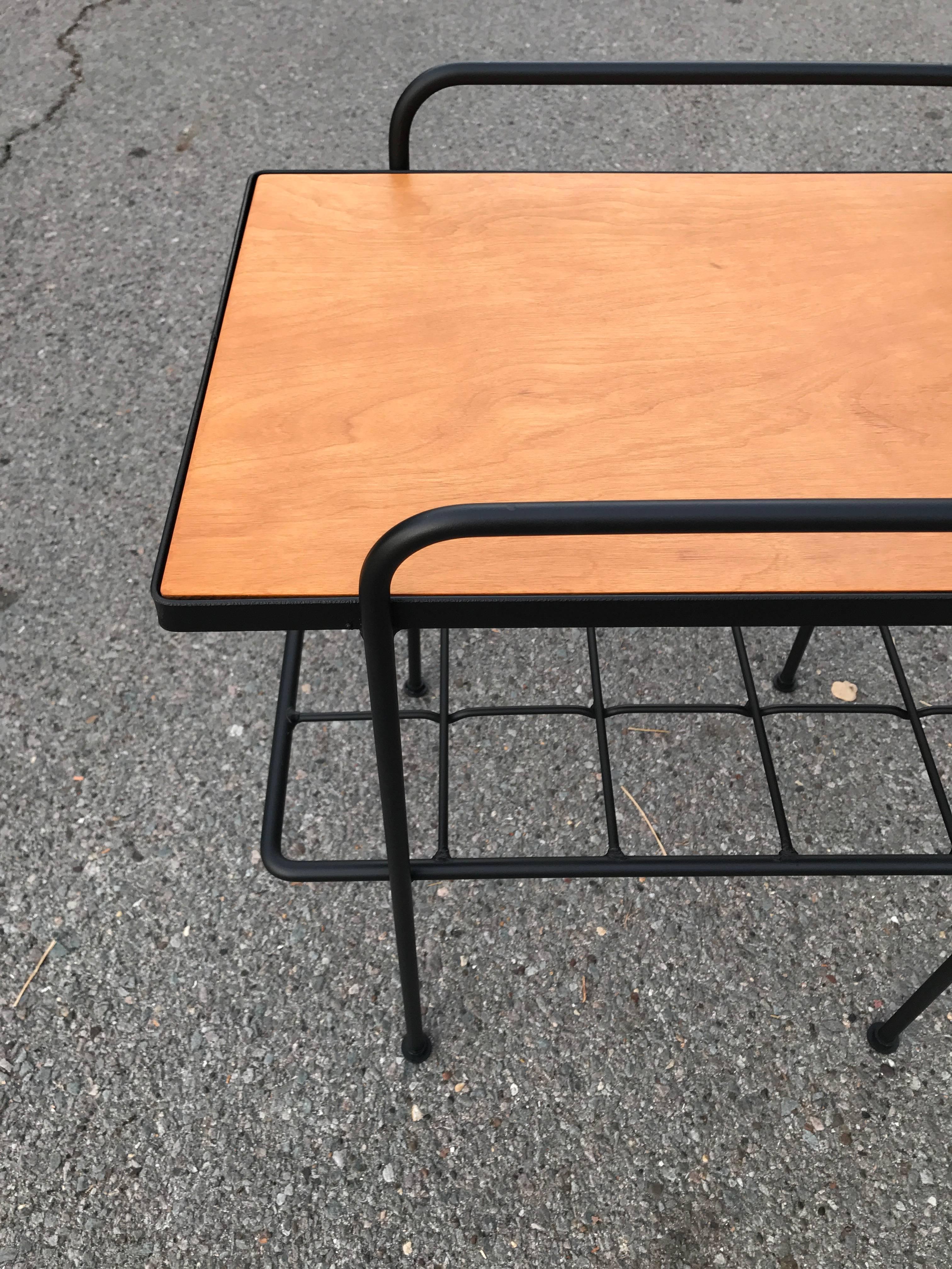 Inco Iron and Birch Side Table 1950s, California Design For Sale 3