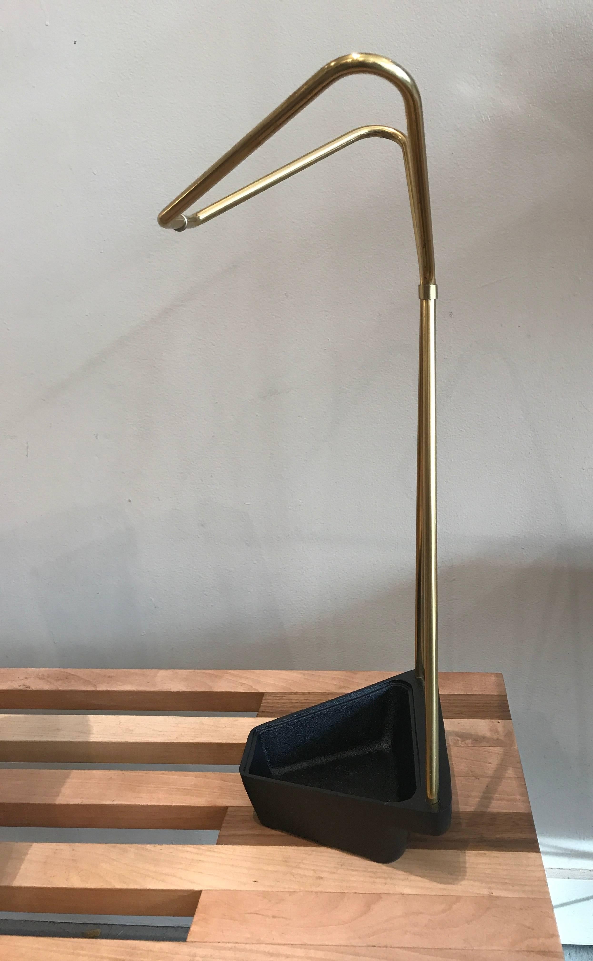 Mid-20th Century 1950s Modernist European Brass and Iron Umbrella Holder For Sale
