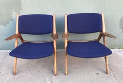 Vintage Sawbuck Lounge Chairs, circa 1960s