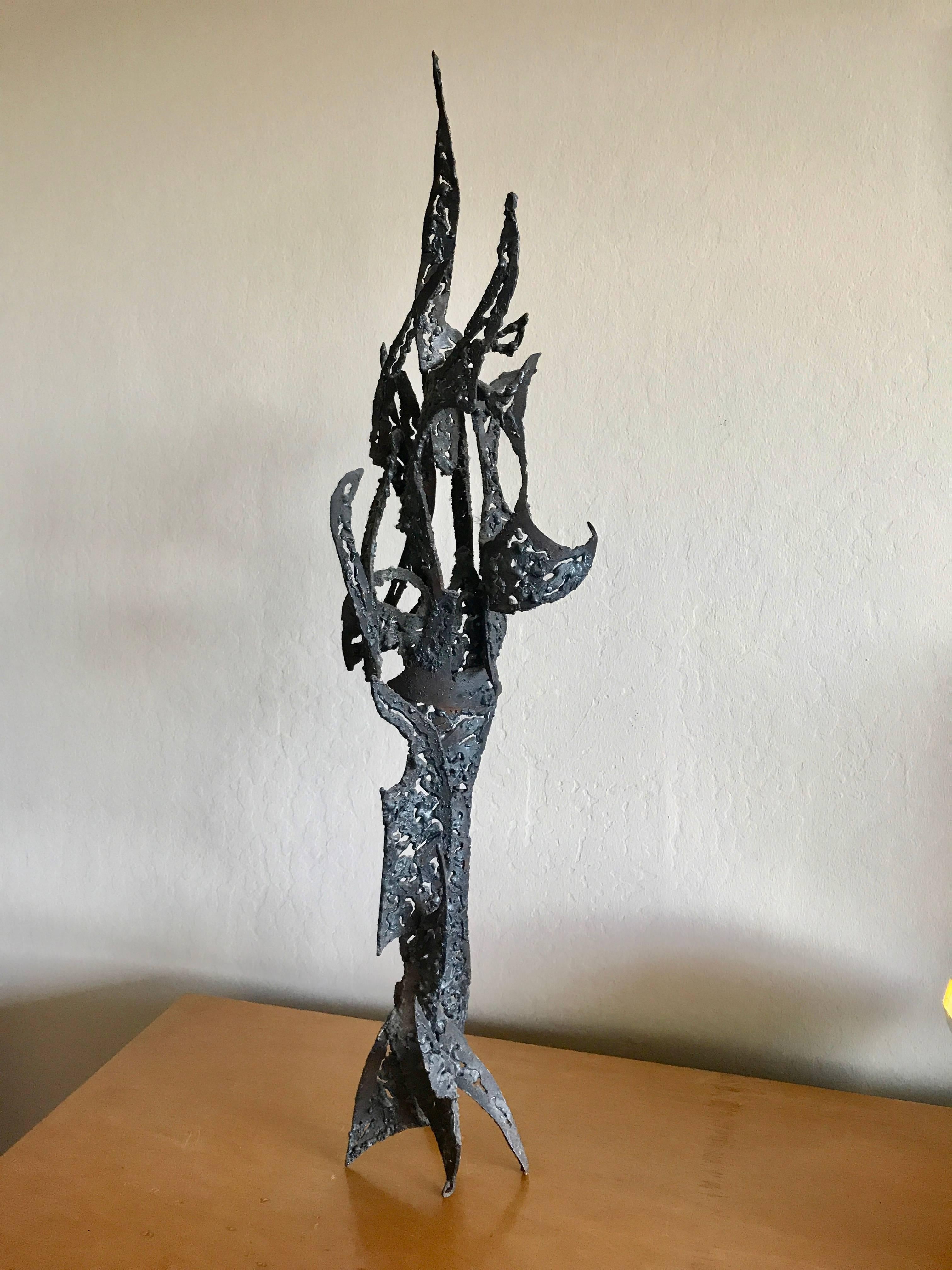 Metal 1950s Bay Area Abstract Sculpture by Winfreg Ng (1936-1991) For Sale