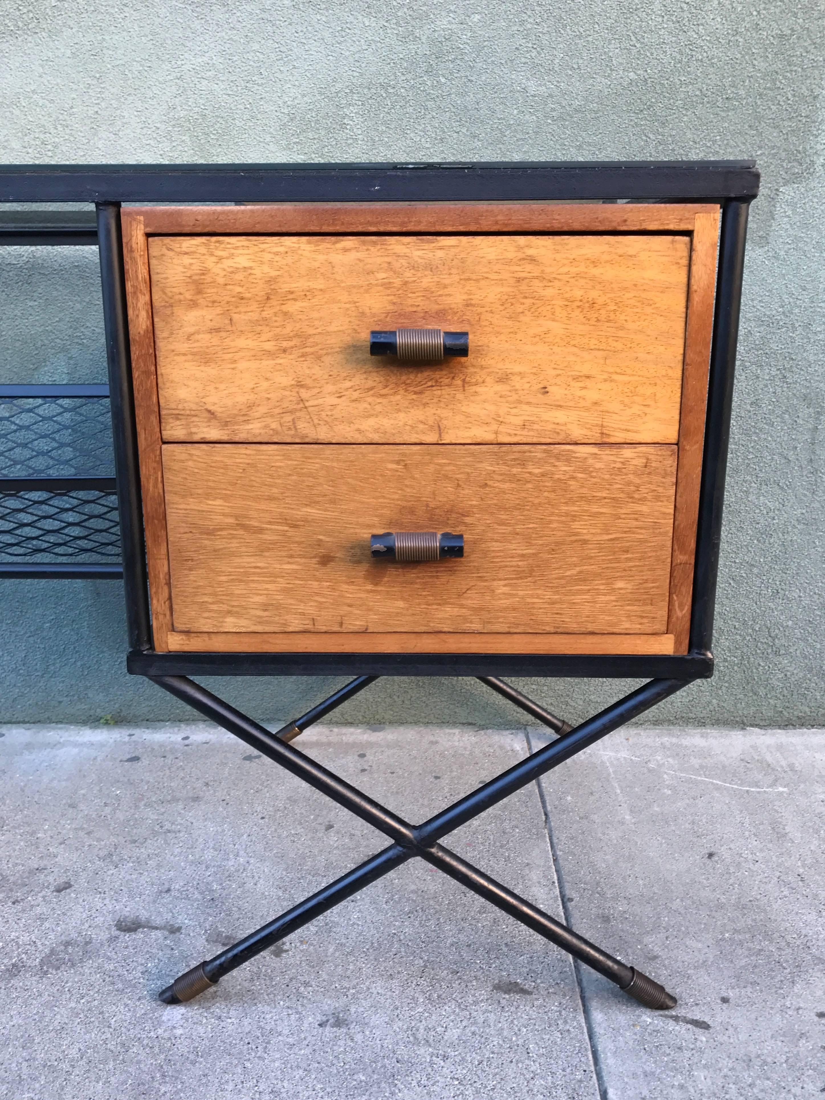 Mid-Century Modern California Designer Muriel Coleman, Iron Desk For Sale