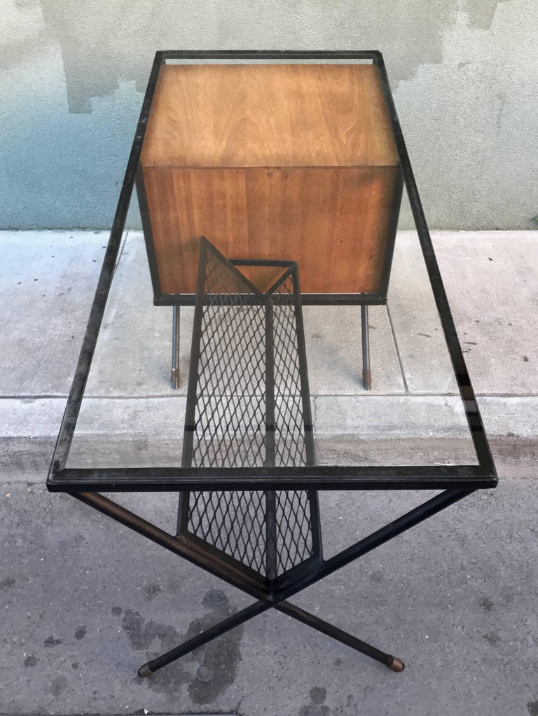 California Designer Muriel Coleman, Iron Desk In Good Condition For Sale In San Francisco, CA