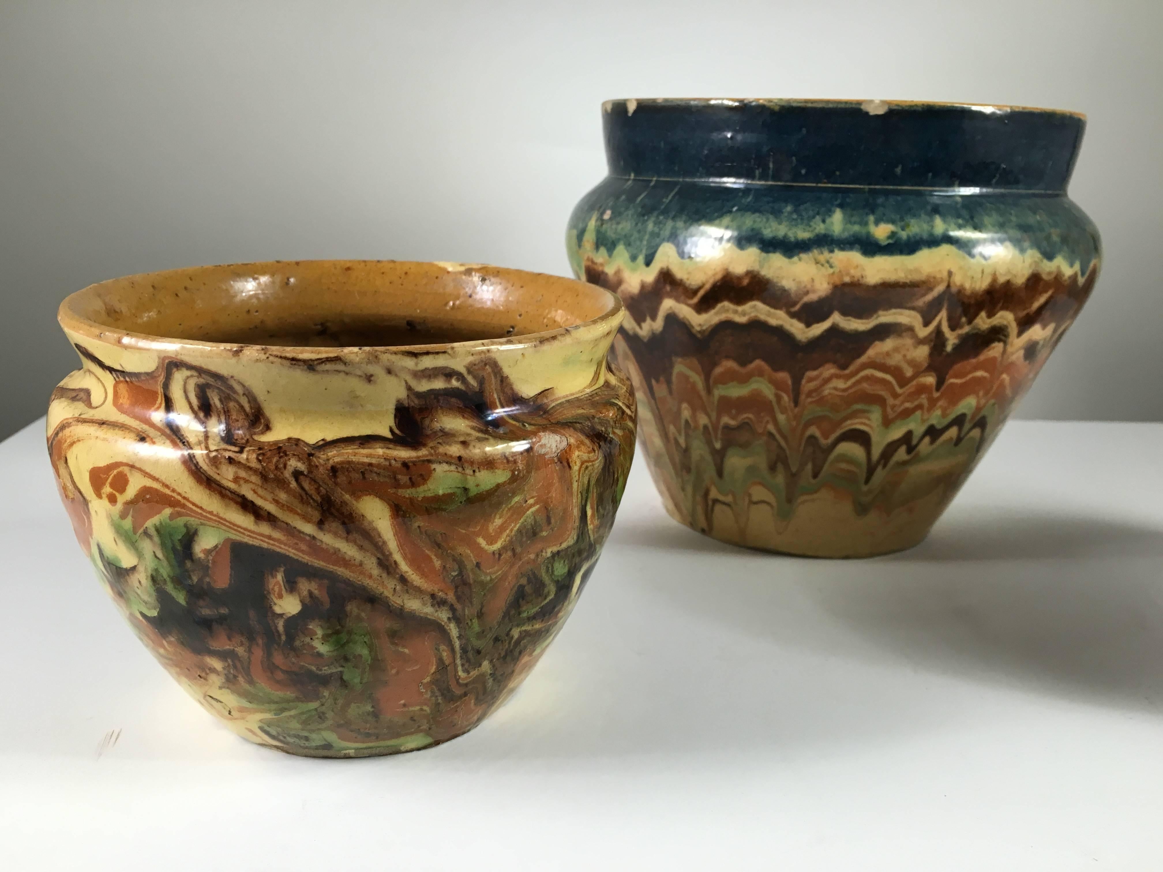 Collection of Three French Provincial Jaspe Bowls In Excellent Condition In Doylestown, PA