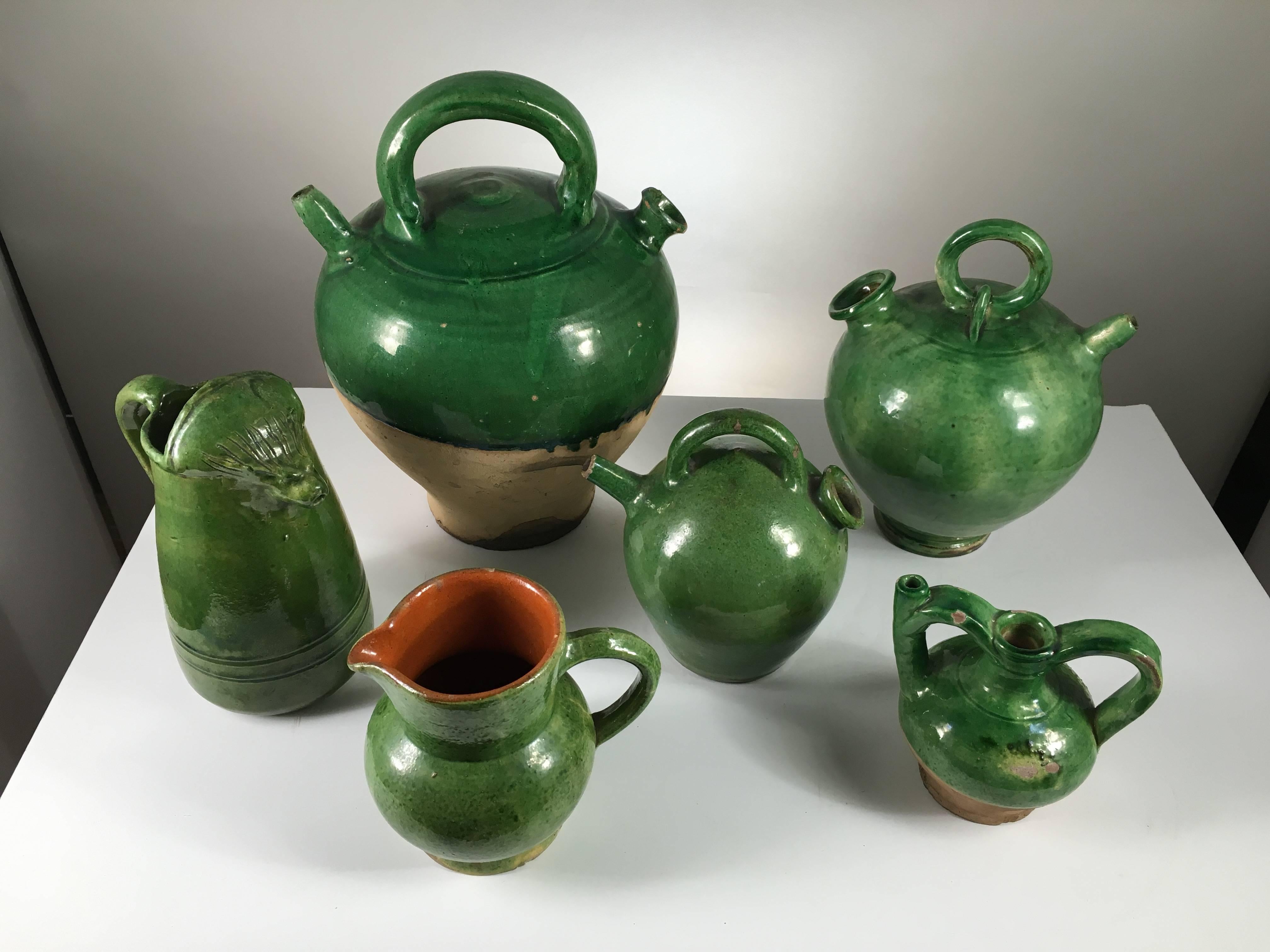 Collection of Green Provencale Pottery, French, 19th & 20th Century 3