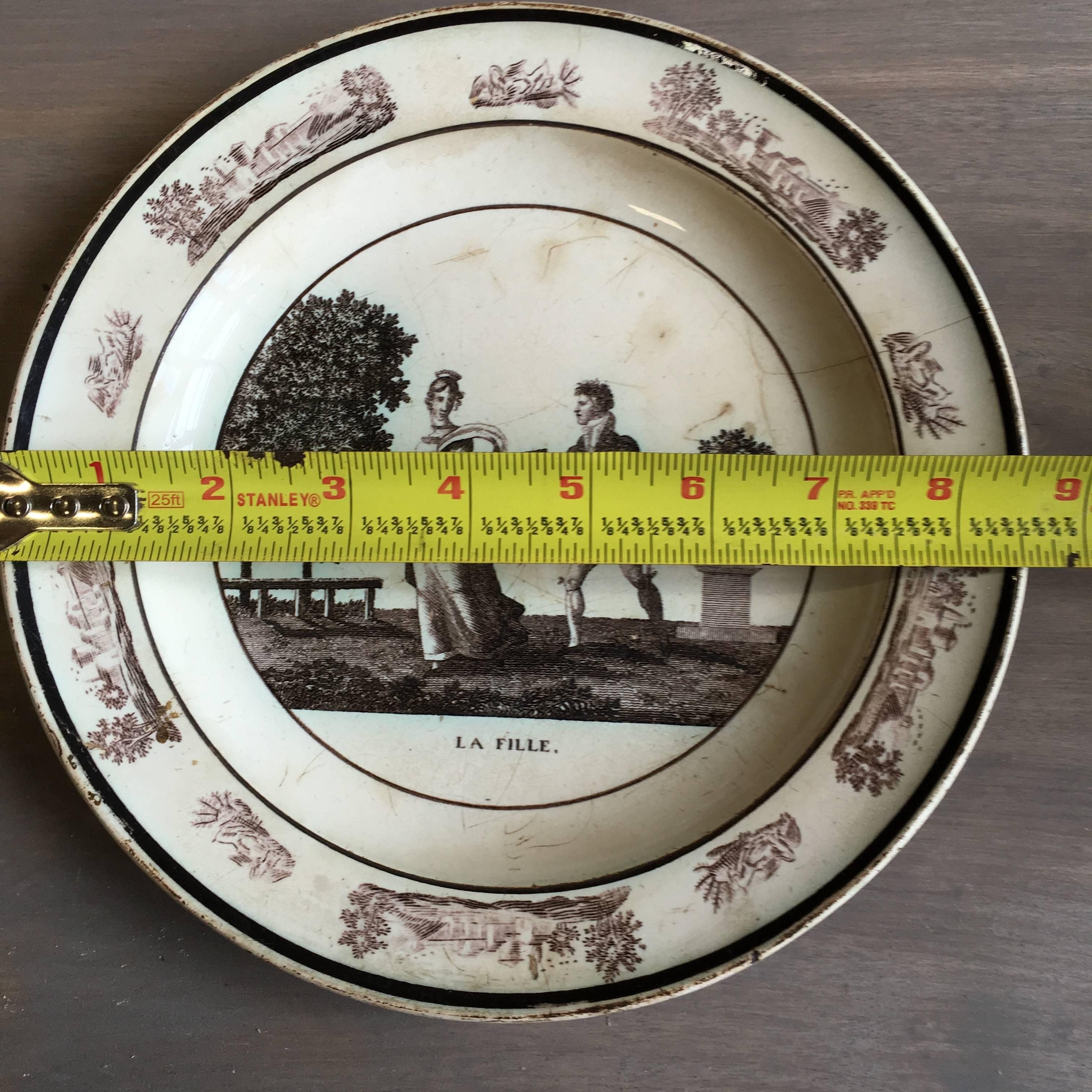 19th Century French Empire Creil Plate 