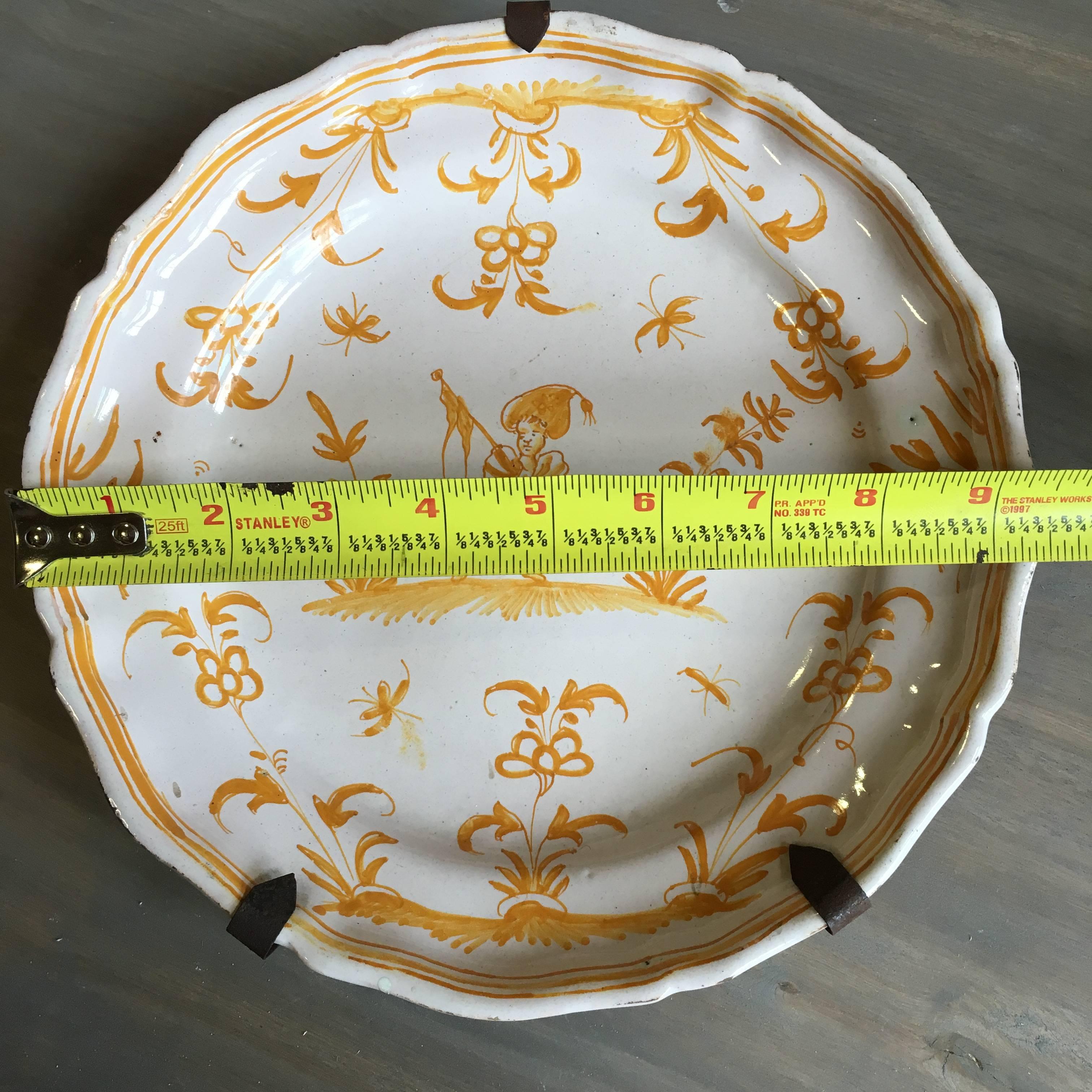 Faience 18th Century French Moustiers Plate