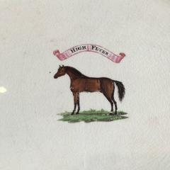18th Century English Equestrian Platter, Race Horse "High Flyer"