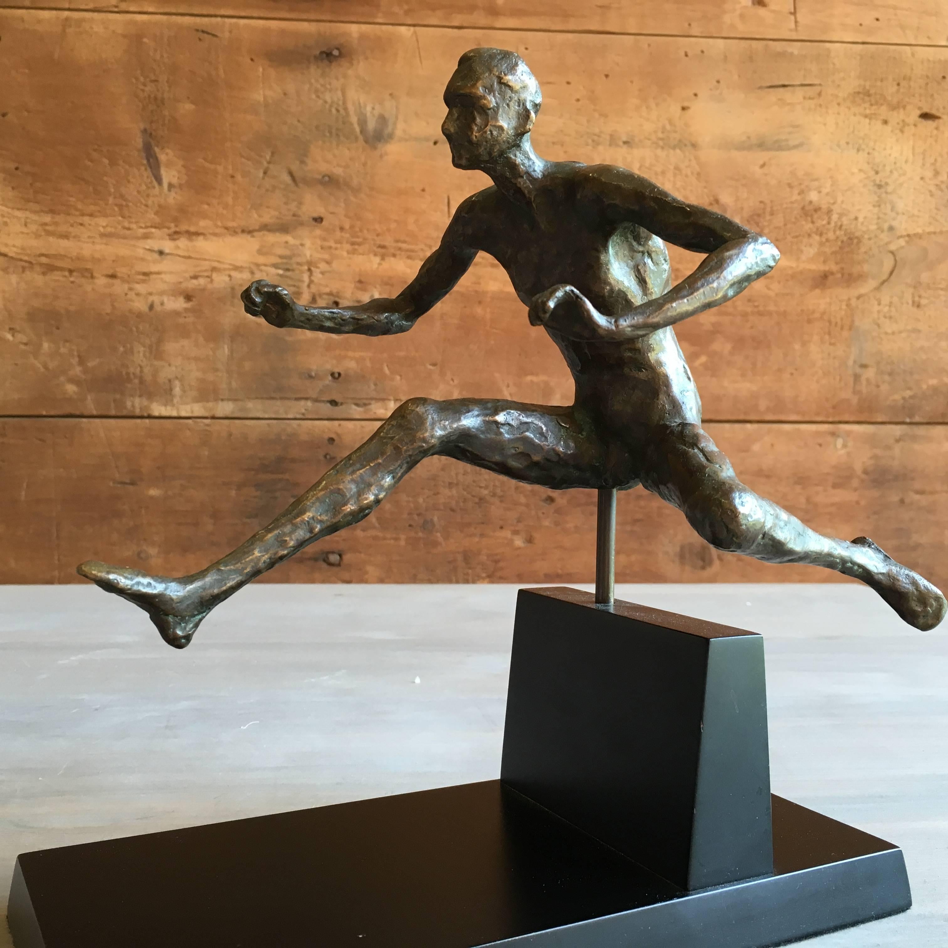 Modern Bronze Figure of a Hurdler