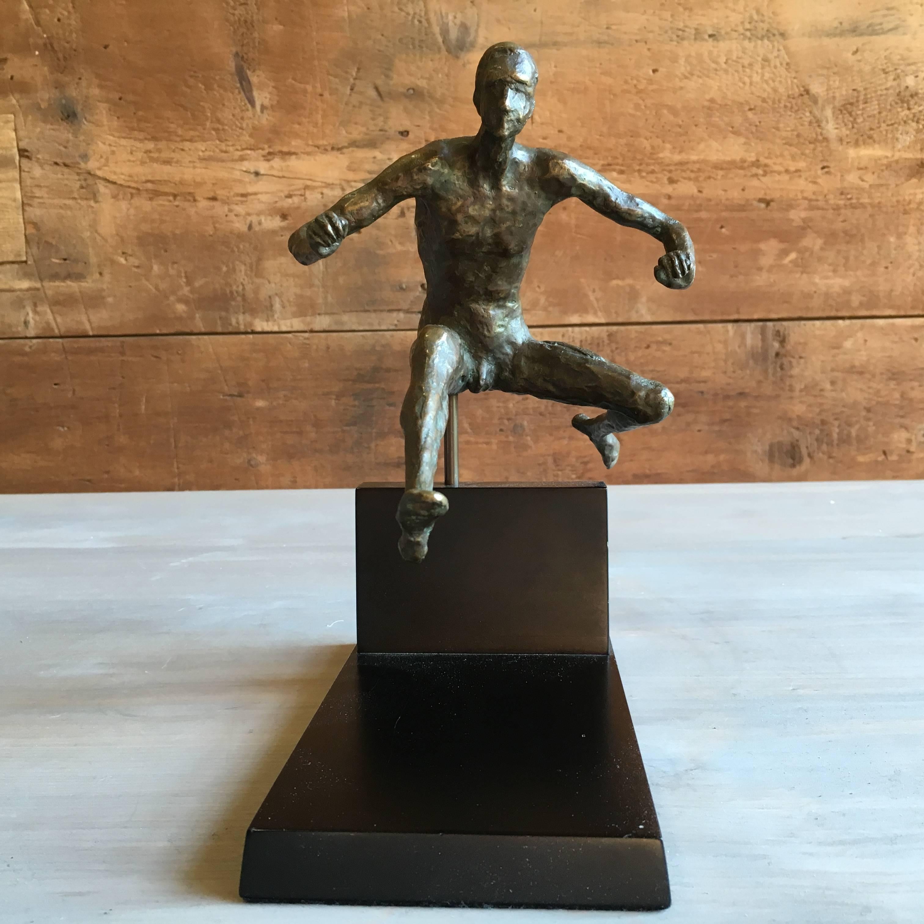 Bronze Figure of a Hurdler In Excellent Condition In Doylestown, PA