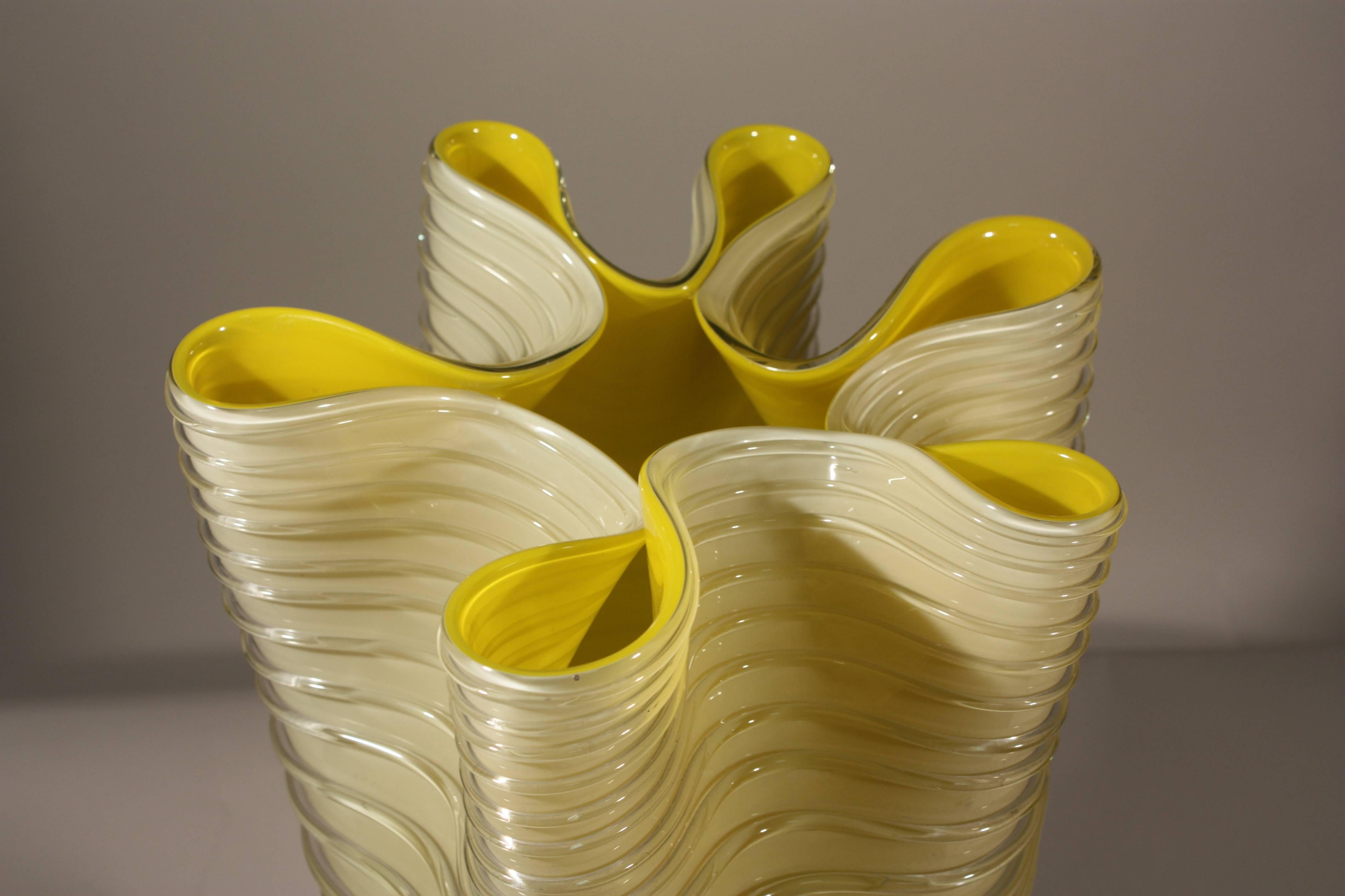 Hand-Crafted Venetian Art Glass Vase