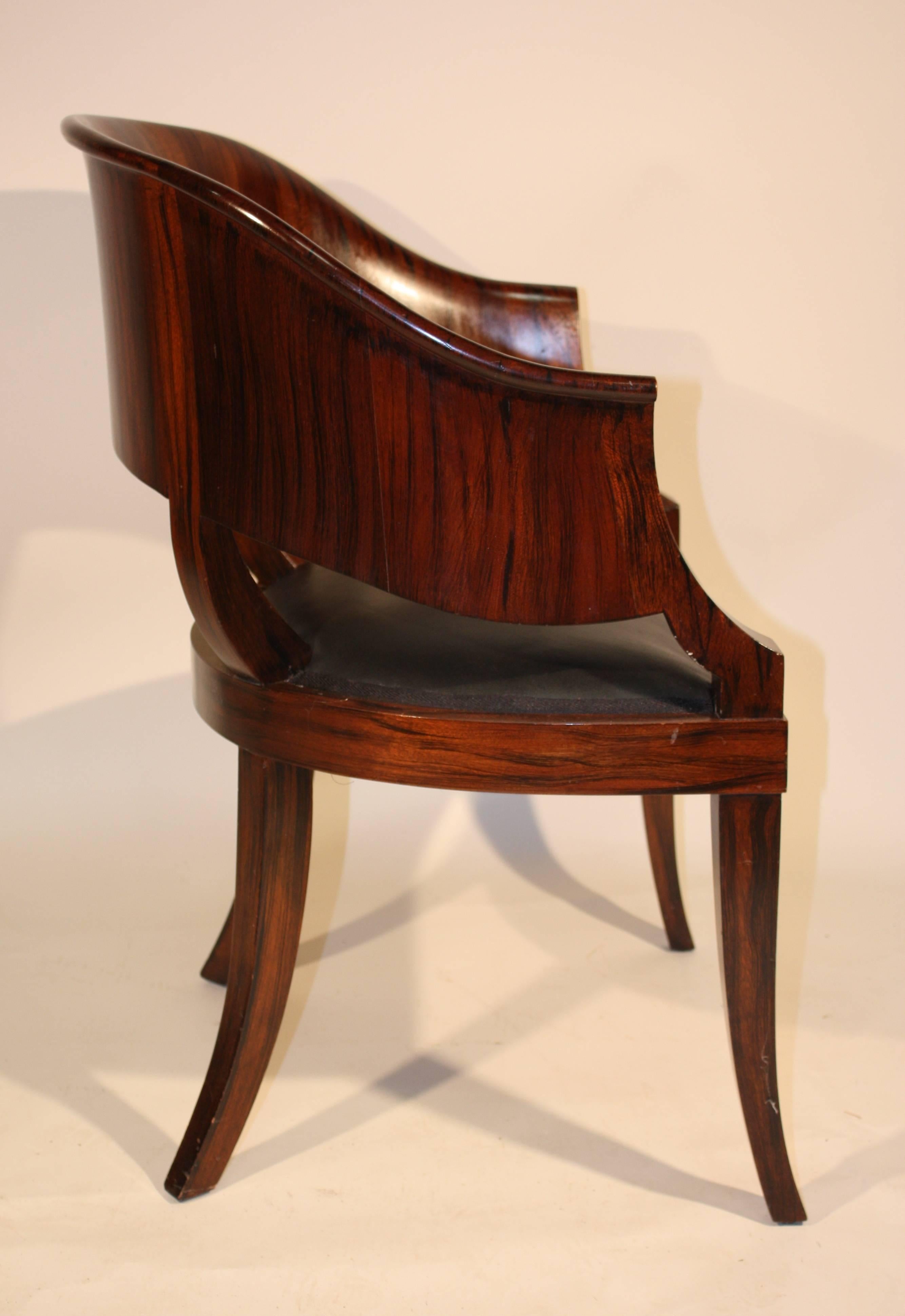 Faux Bois French Art Deco Desk Chair