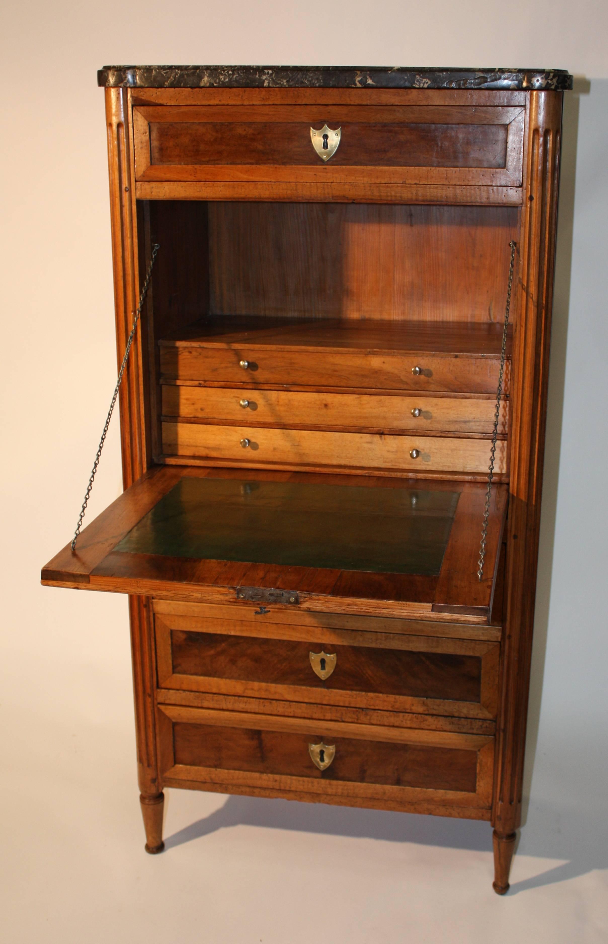 French Petite Louis XVI Period Secretaire Abatante