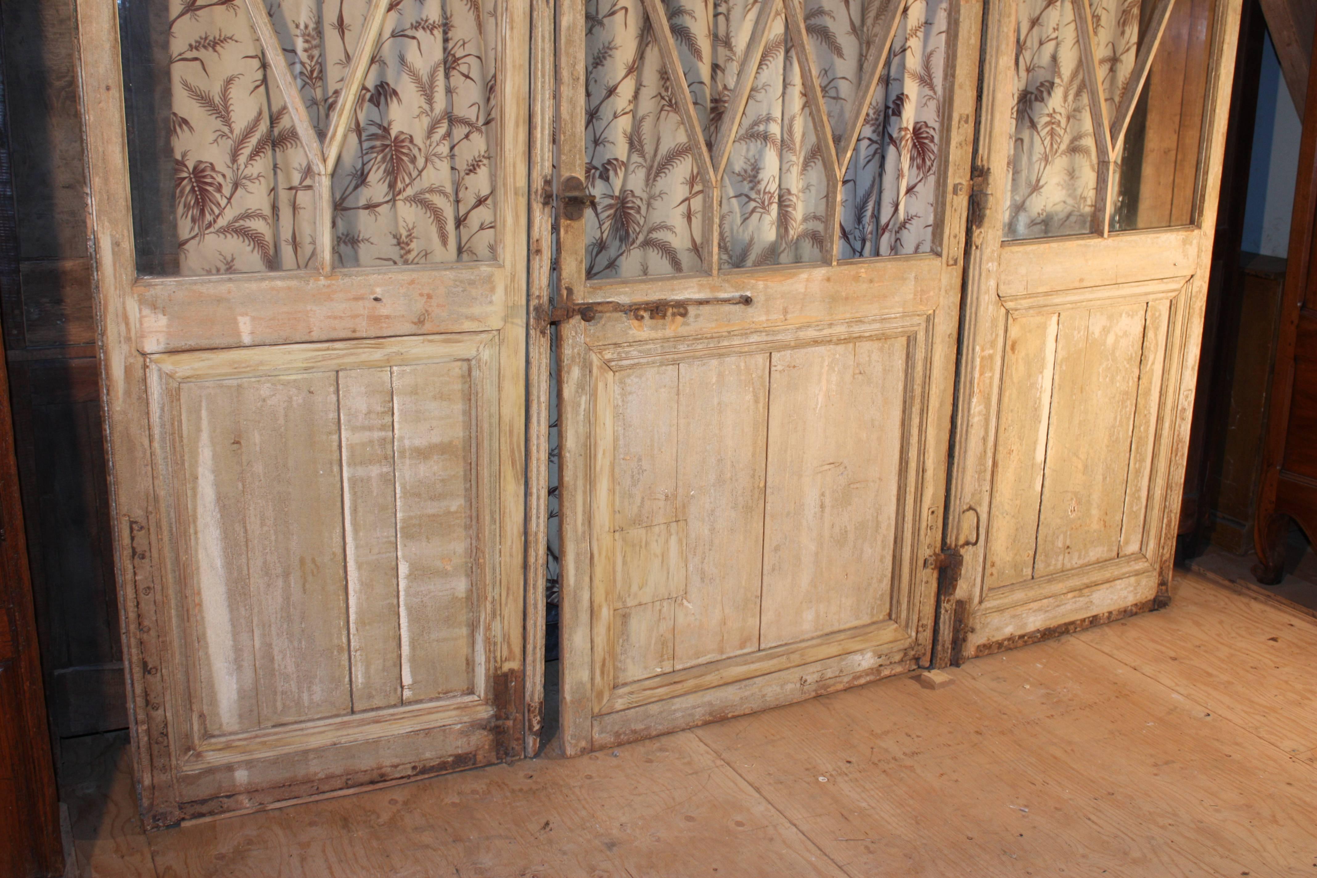 Glass Large Directoire Period Glazed Boiserie Panels with Door For Sale