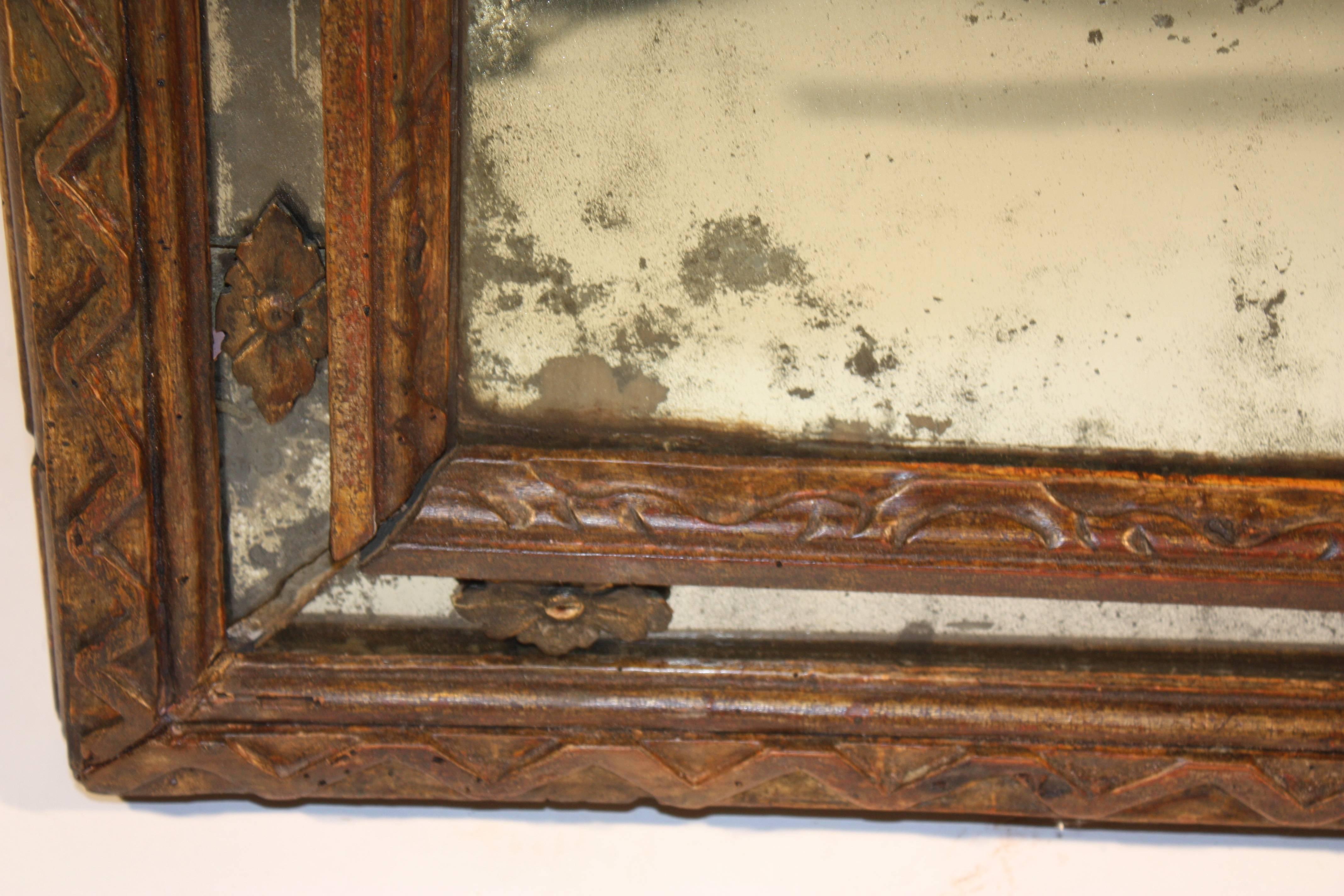 17th Century Italian Neoclassical Mirror In Distressed Condition In Doylestown, PA