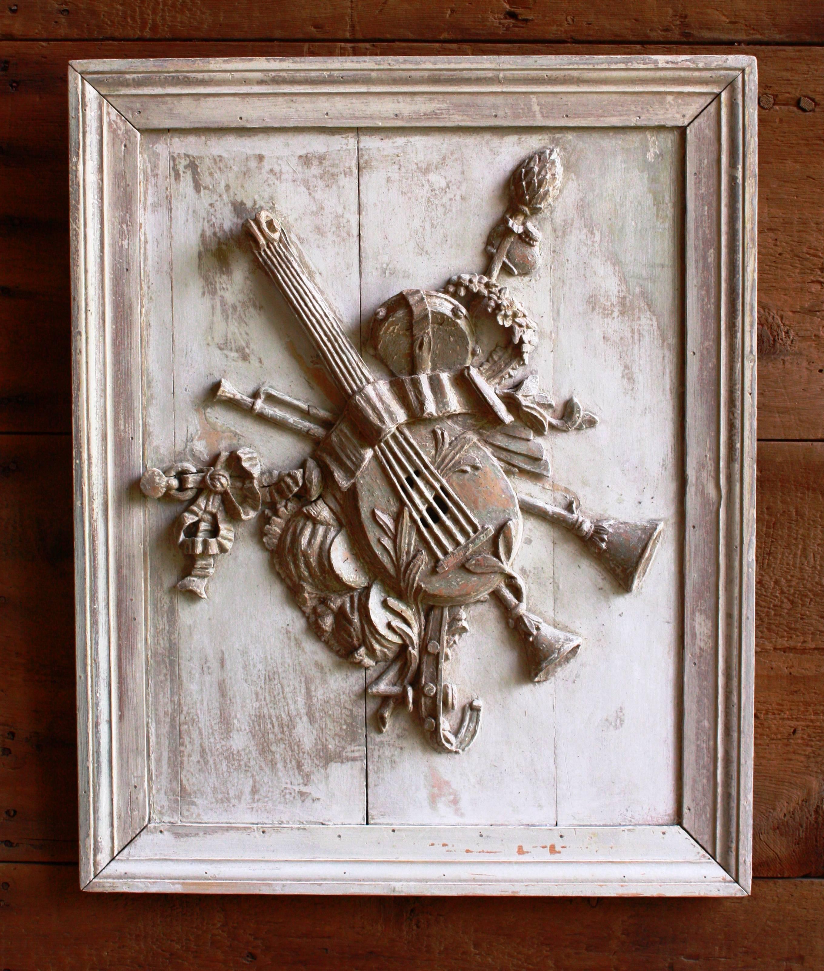 18th Century Louis XVI Period Grisaille Trophy Panel