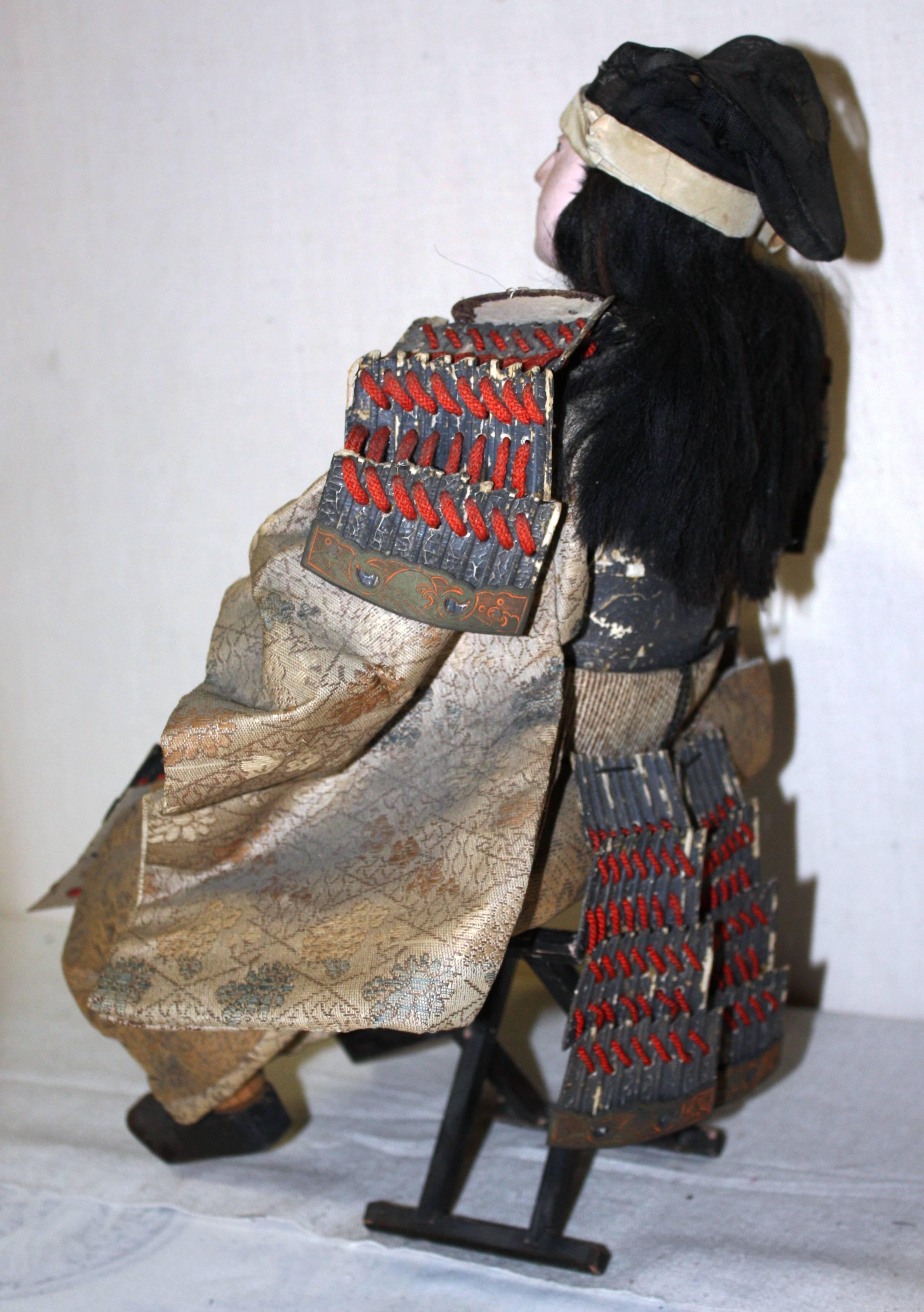 Japanese Samurai Doll, Meiji Period In Good Condition In Doylestown, PA