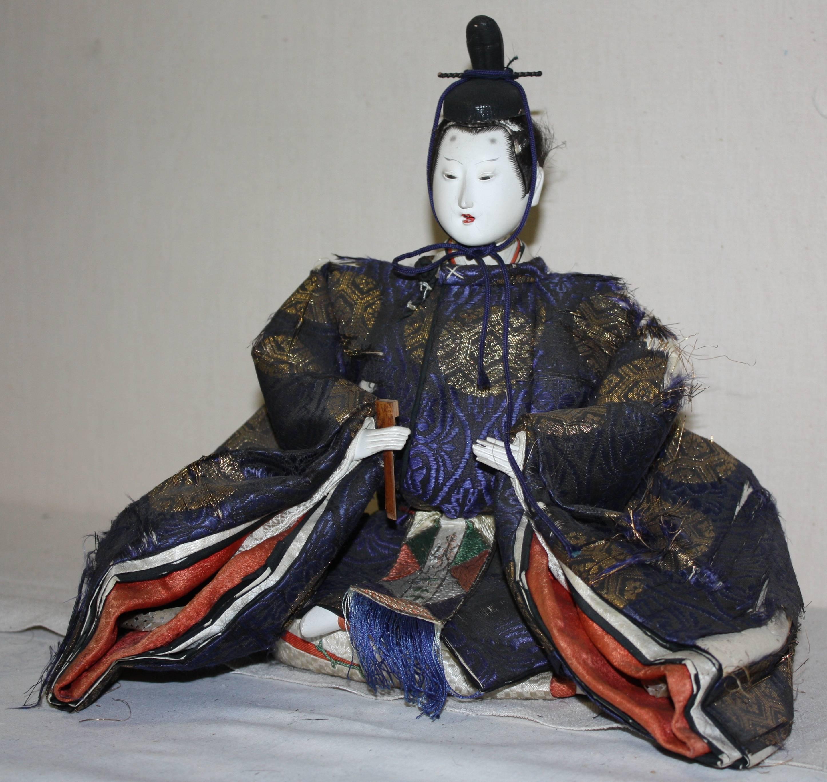 Japanese Emperor Doll, Meiji Period  In Fair Condition In Doylestown, PA