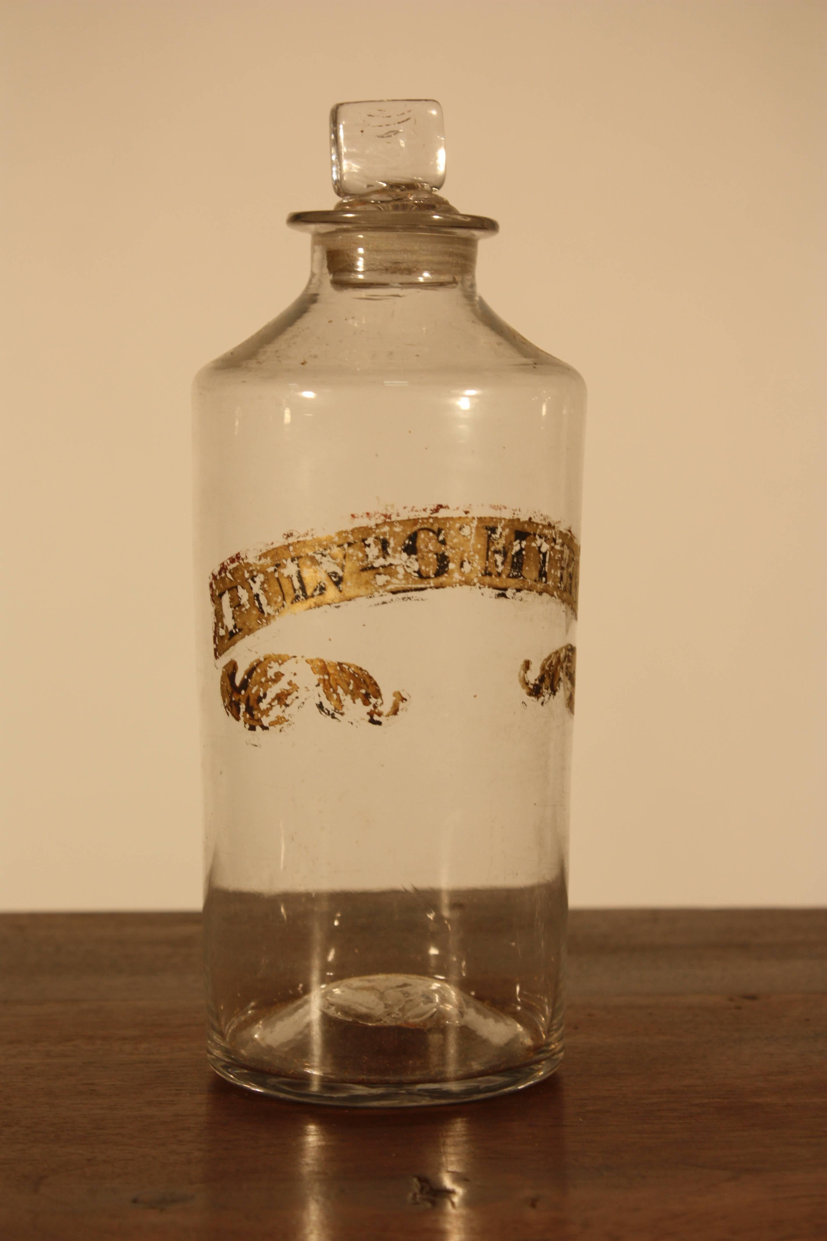 19th Century Pair of Early Blown Glass Apothecary Bottles