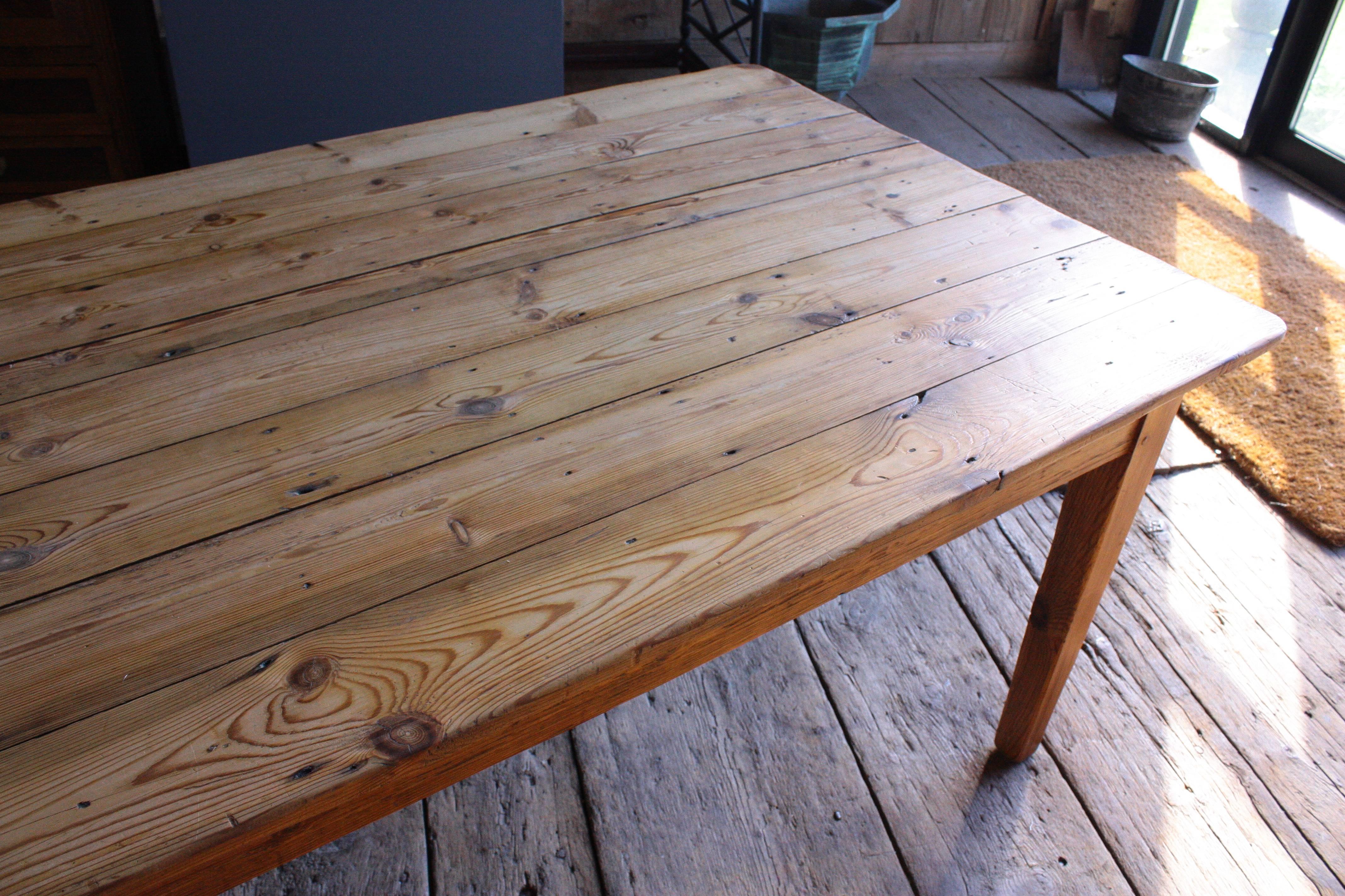 Unknown Pine Plank Top Farm Table