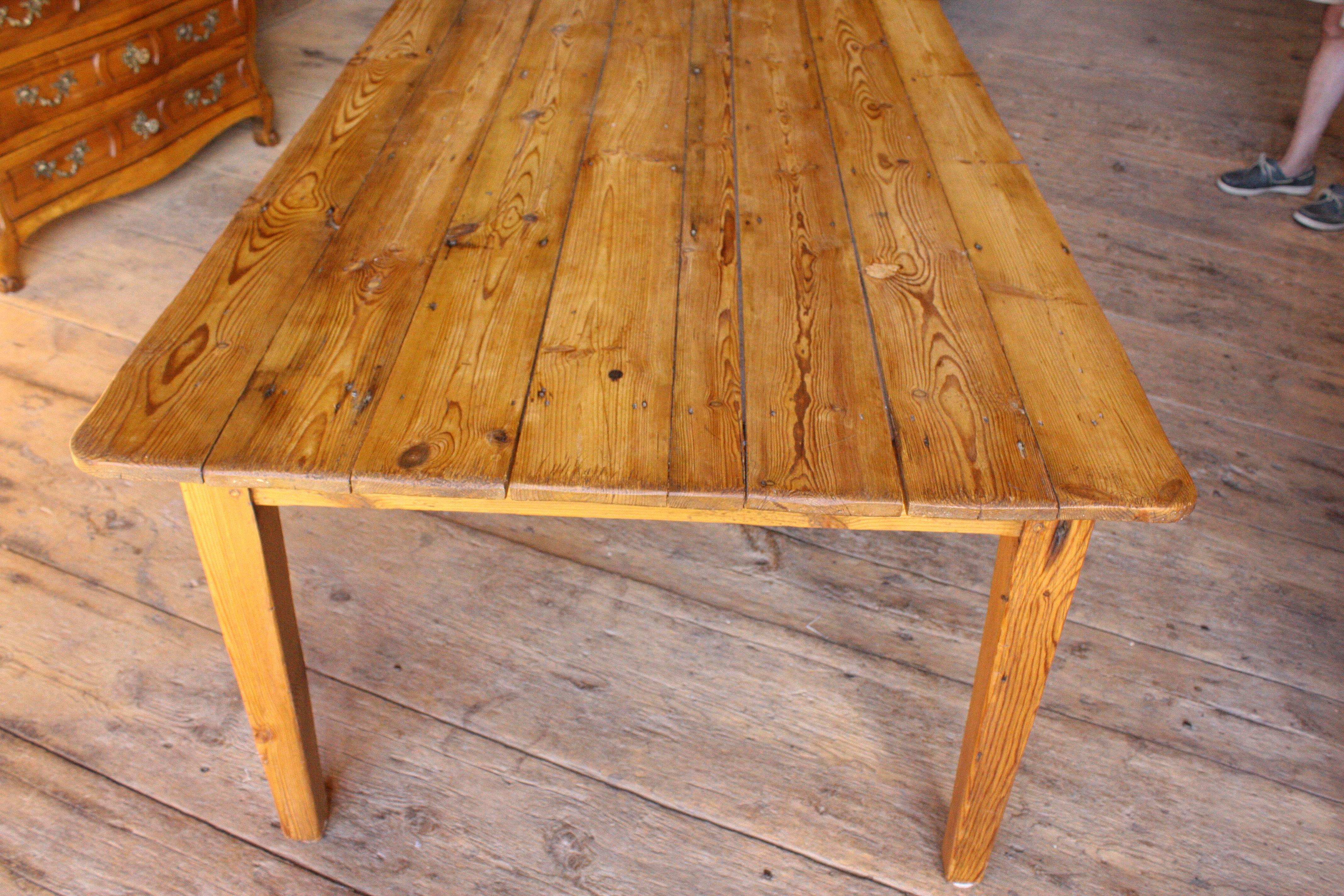 Pine Plank Top Farm Table 2