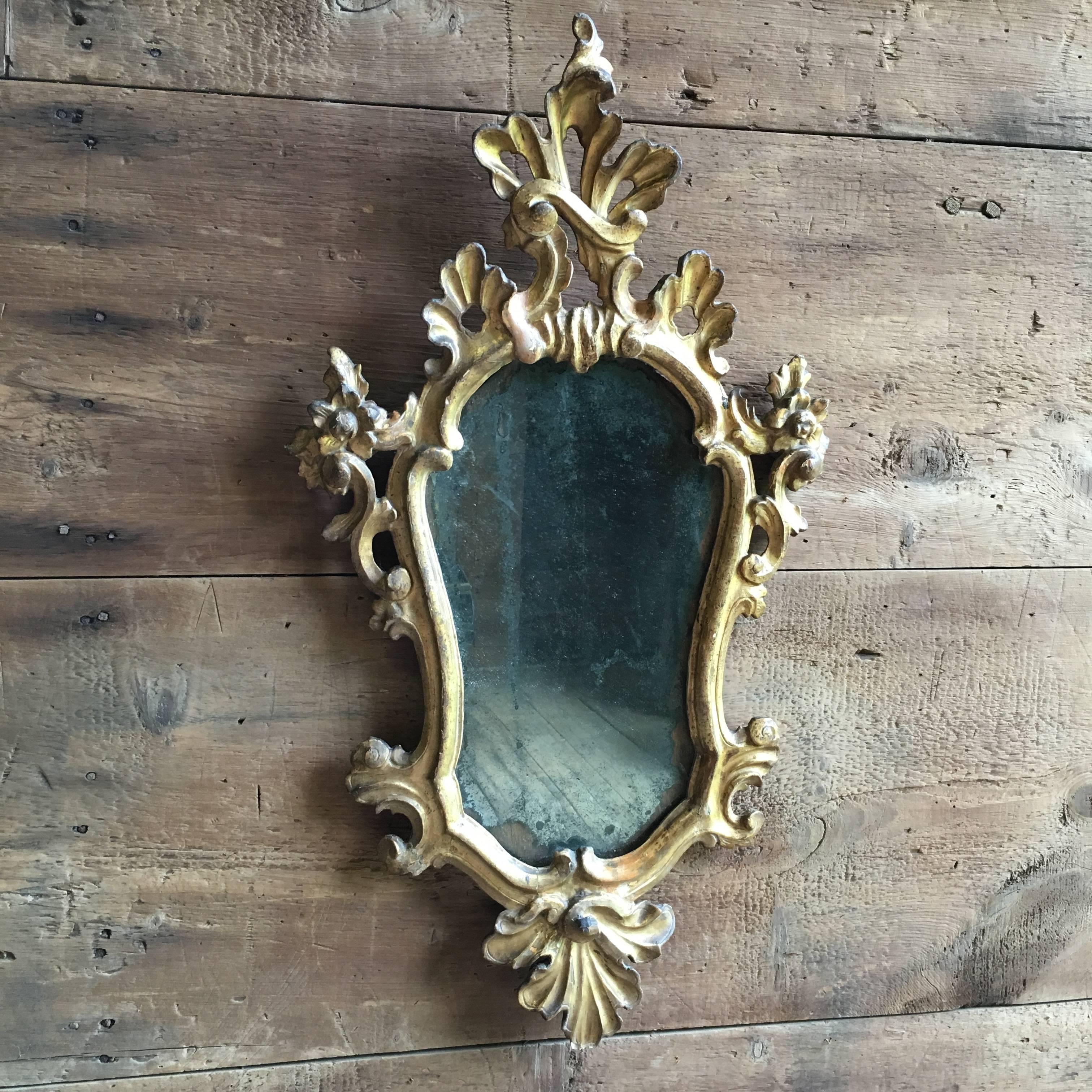Italian Baroque Giltwood Mirror, circa 1740 1