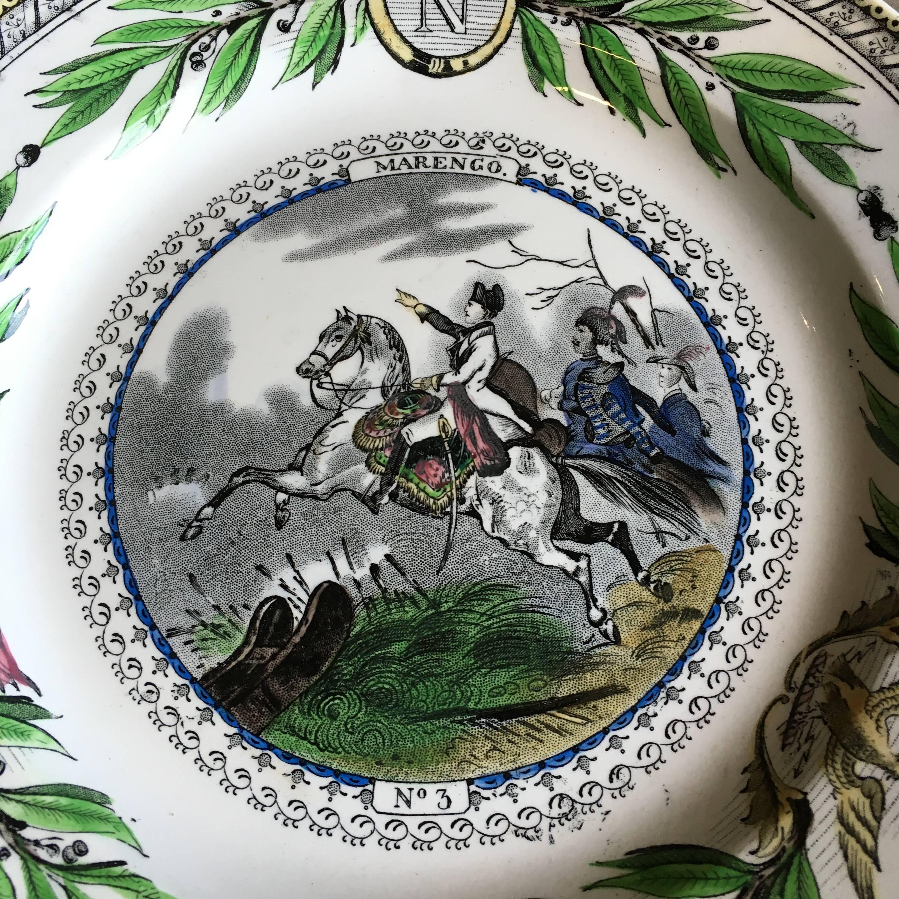 French Set of Four Creil Plates, Napoleon