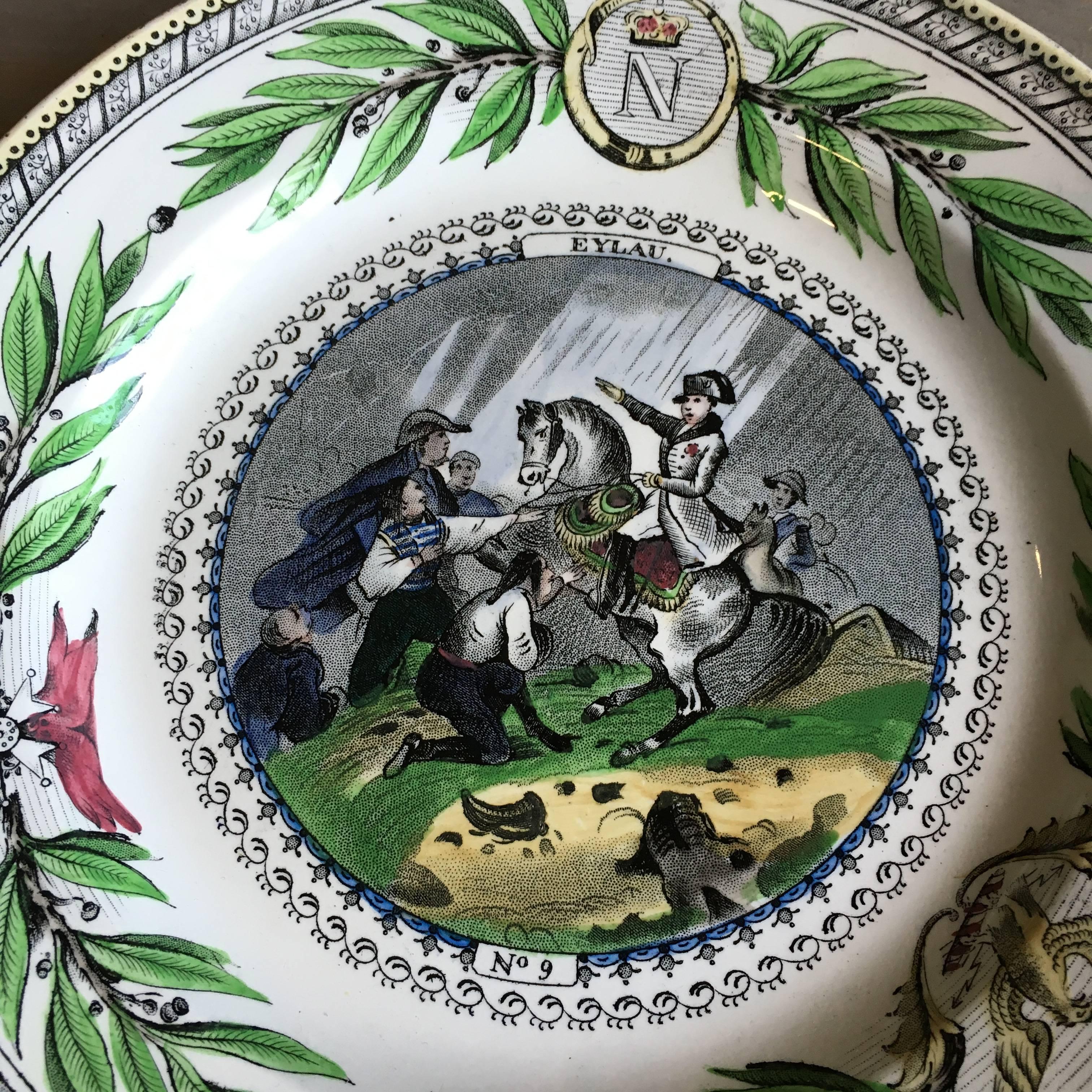 Set of Four Creil Plates, Napoleon In Excellent Condition In Doylestown, PA